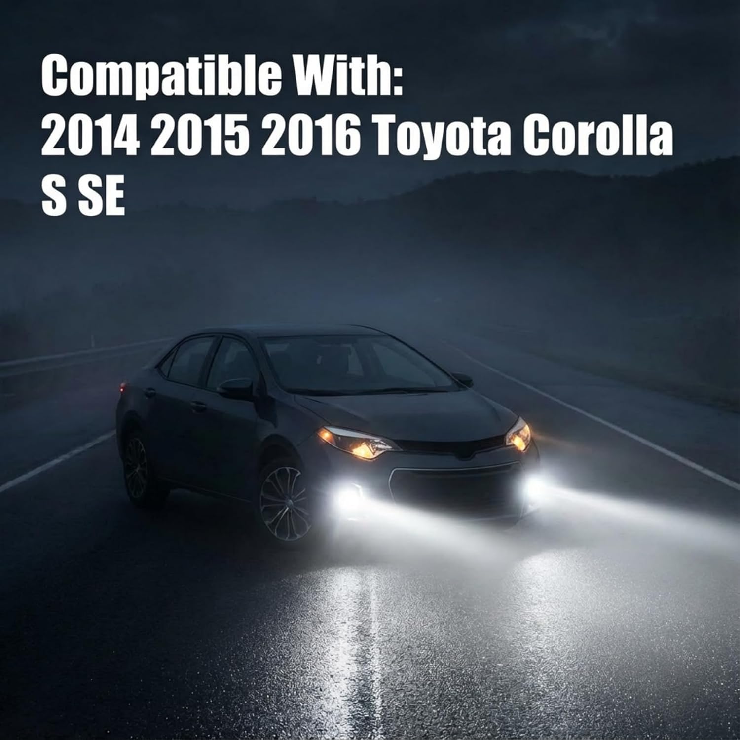 LED Fog Light for 2014 2015 2016 Toyota Corolla S SE,Fog lamp Assembly Replacement, IP67 Waterproof, Clear Lens,Include Fog Wiring Harness