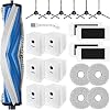 22Pack Replacement Parts Compatible with ECOVACS T30s Robot Vacuum Cleaner Accessories, 1 Main Brush, 6 Side Brushes, 4 HEPA Filters, 6 Vacuum Bags, 4 Mop Pads, 1 Cleaning Brush