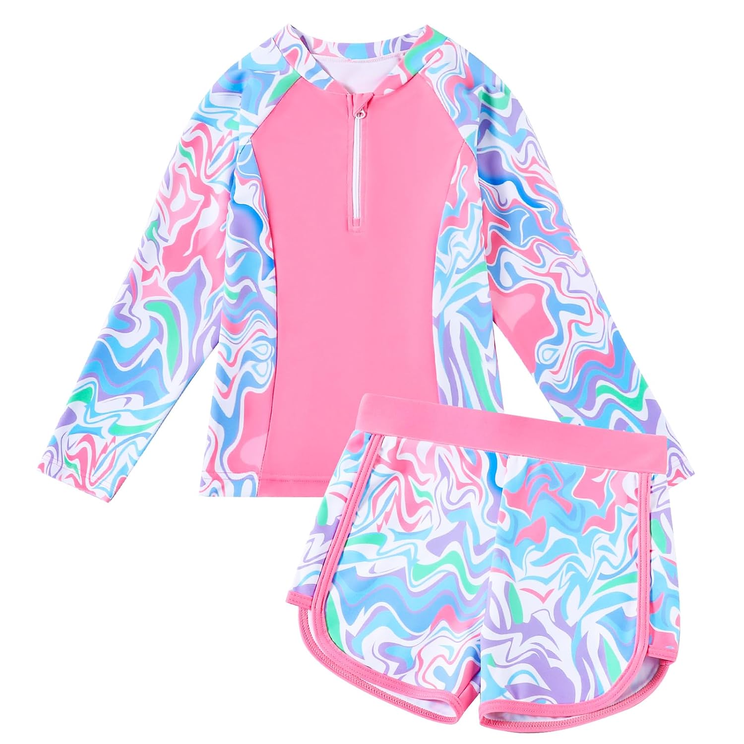 TATAKERI Toddler Girls Long Sleeve Swimsuits Girl Swimwear Little Girls Swimsuits 2 Pieces Toddler Rash Guard Swimsuit Print - Review, Price and Buying Guide