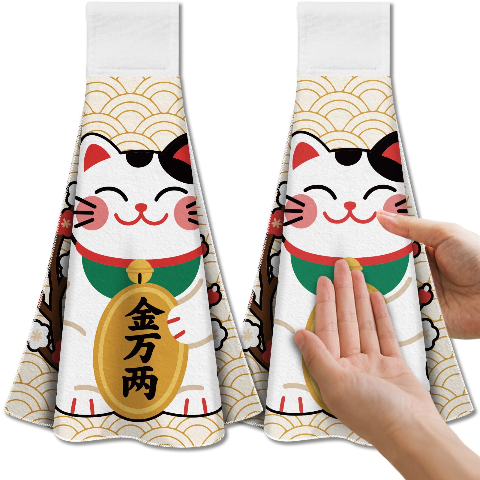 Torchon de cuisine suspendu microfibre super absorbante et douce motif chat mignon