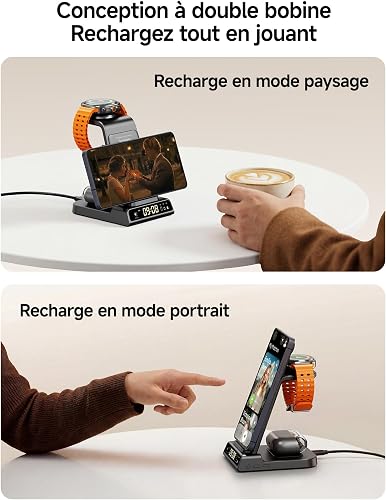 Chargeur Induction pour Samsung S26 Ultra, Station de Charge 3 en 1 pour Samsung S26+/S26/S25 Ultra/S24/Z Flip 7/Z Flod 7, Chargeur sans Fil pour Galaxy Watch 8/Ultra/7/6/5, Buds 4/Pro (No Adapter) - 4