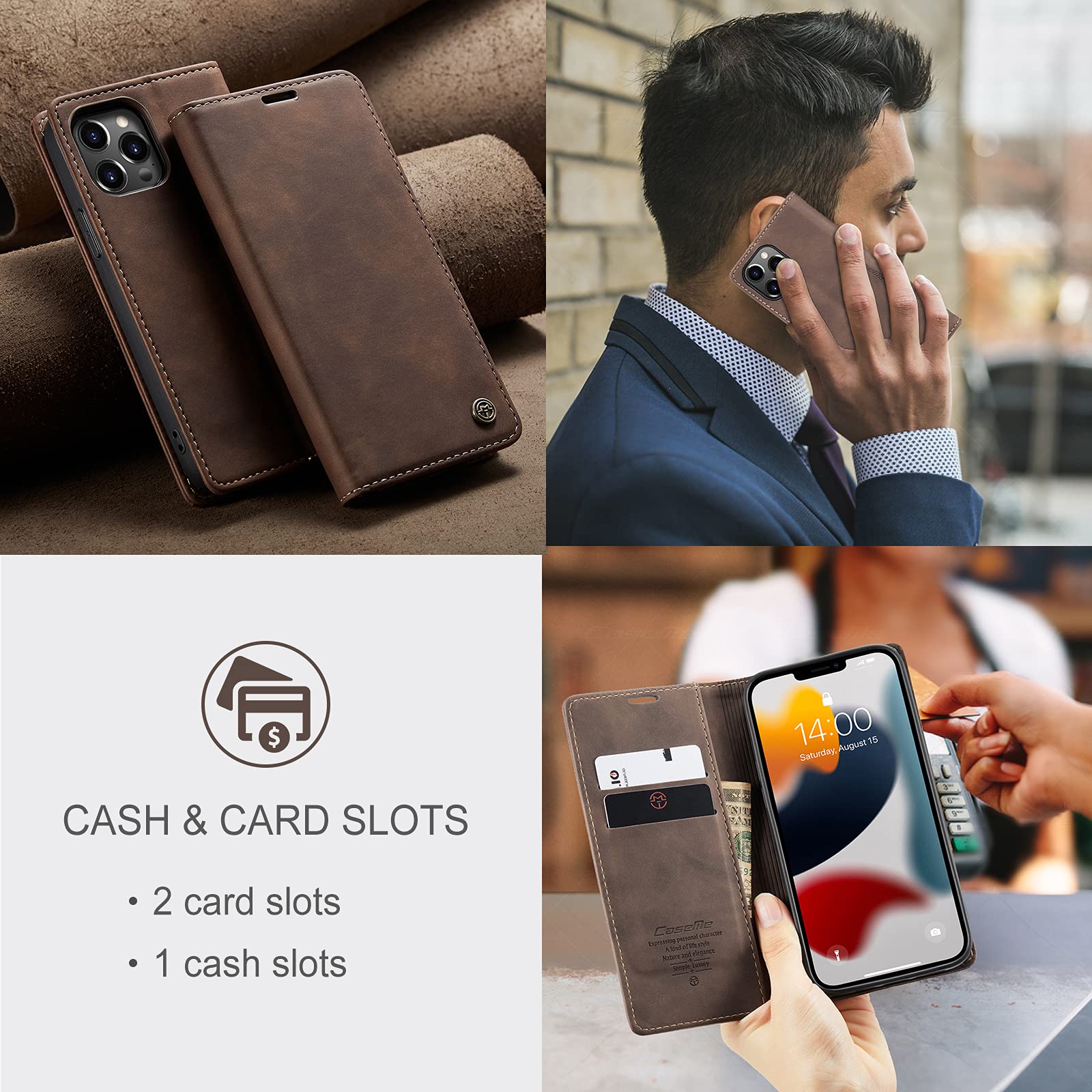 Amazon.com: SINIANL Leather Case Wallet for iPhone 13 Pro