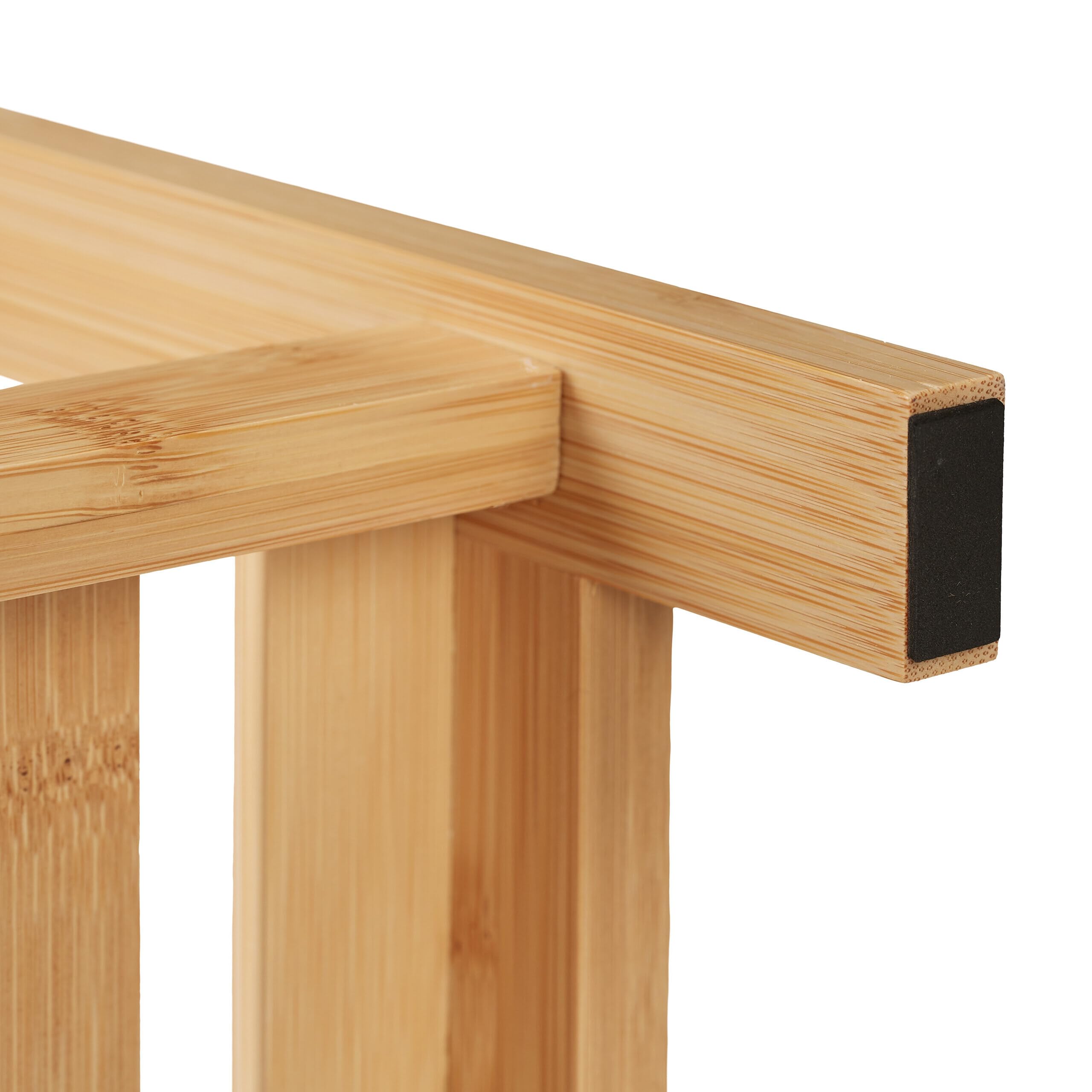 Relaxdays Estantería Baño Bambú, 5 Baldas, 162 x 38 x 39,5 cm, Estante Vertical para Lavabo y Cocina, De Pie, Natural