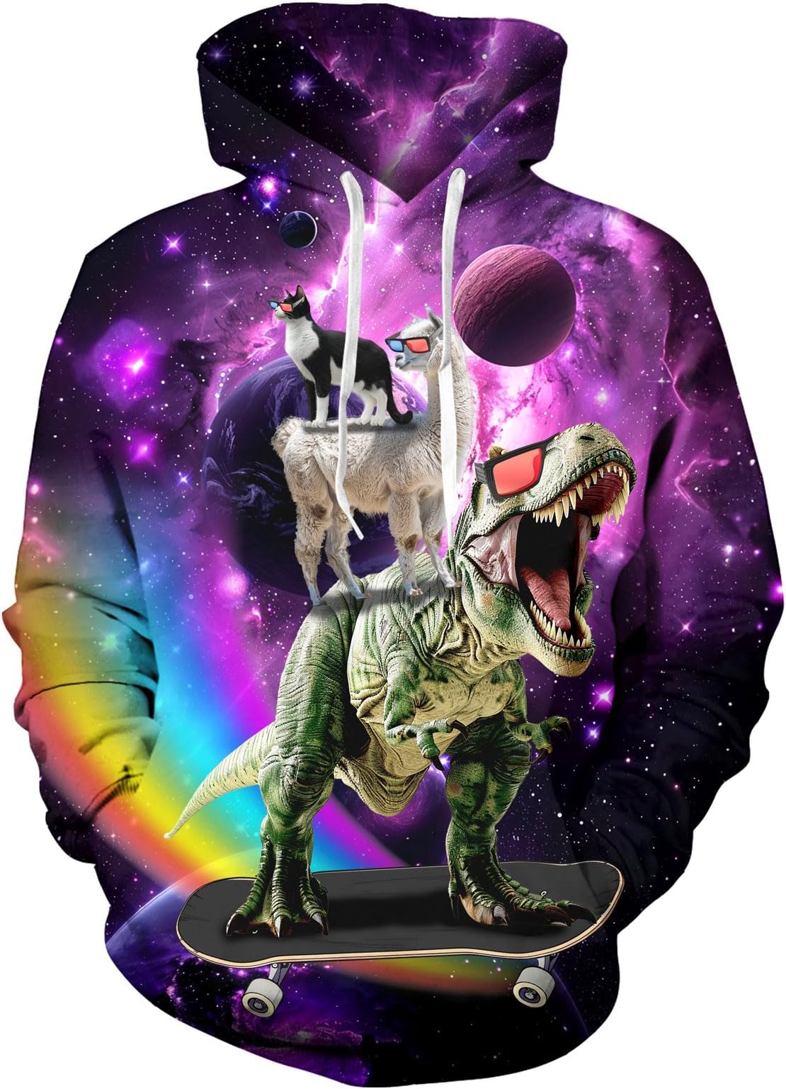 Loveternal Mens Womens Fleece Liner Hoodies Novelty Graphic Pullover Hooded Sweatshirts