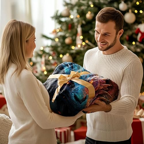 Miniatura 3 de Manta de franela ultrasuave de forro polar con diseño de dragón para todas las estaciones, manta cálida y acogedora para cama, sofá o sillón, 80 x