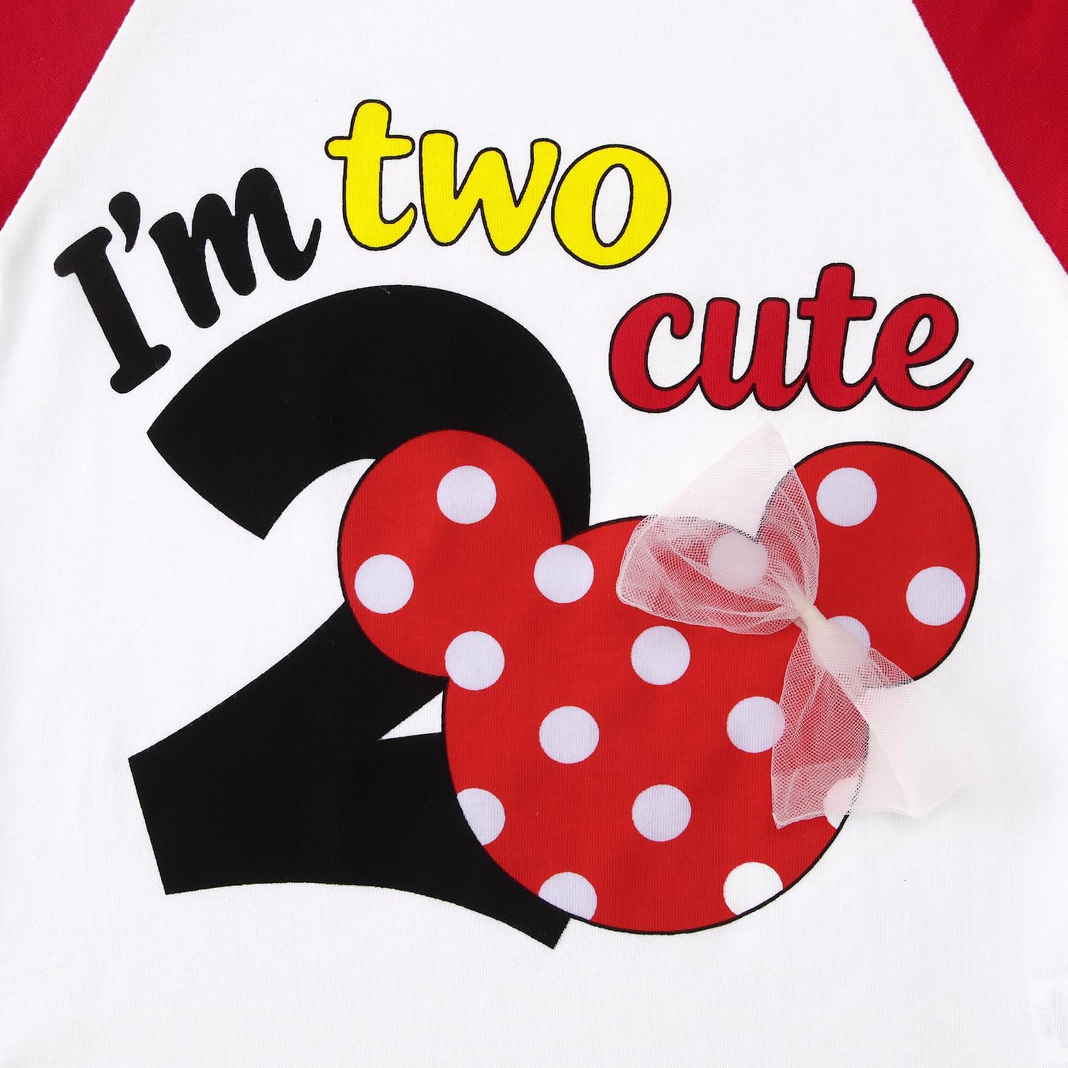 Ritatte Toddler Girl 2nd Birthday Outfit I'm Two Shirt Cute Raglan Short Sleeve T-Shirt 2 Year Old Second Bday Summer Clothes - Image 6