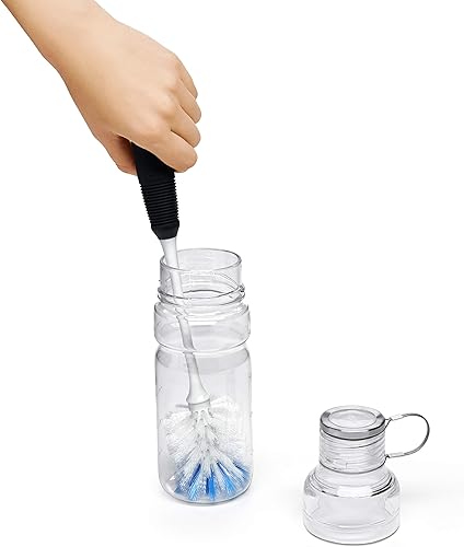 Miniatura 10 de OXO Good Grips Bottle Brush, Dual-Bristle Cleaning for Bottles, Pitchers and Carafes, Flexible Neck Scrub Brush, Safe for Stemware and Delicate