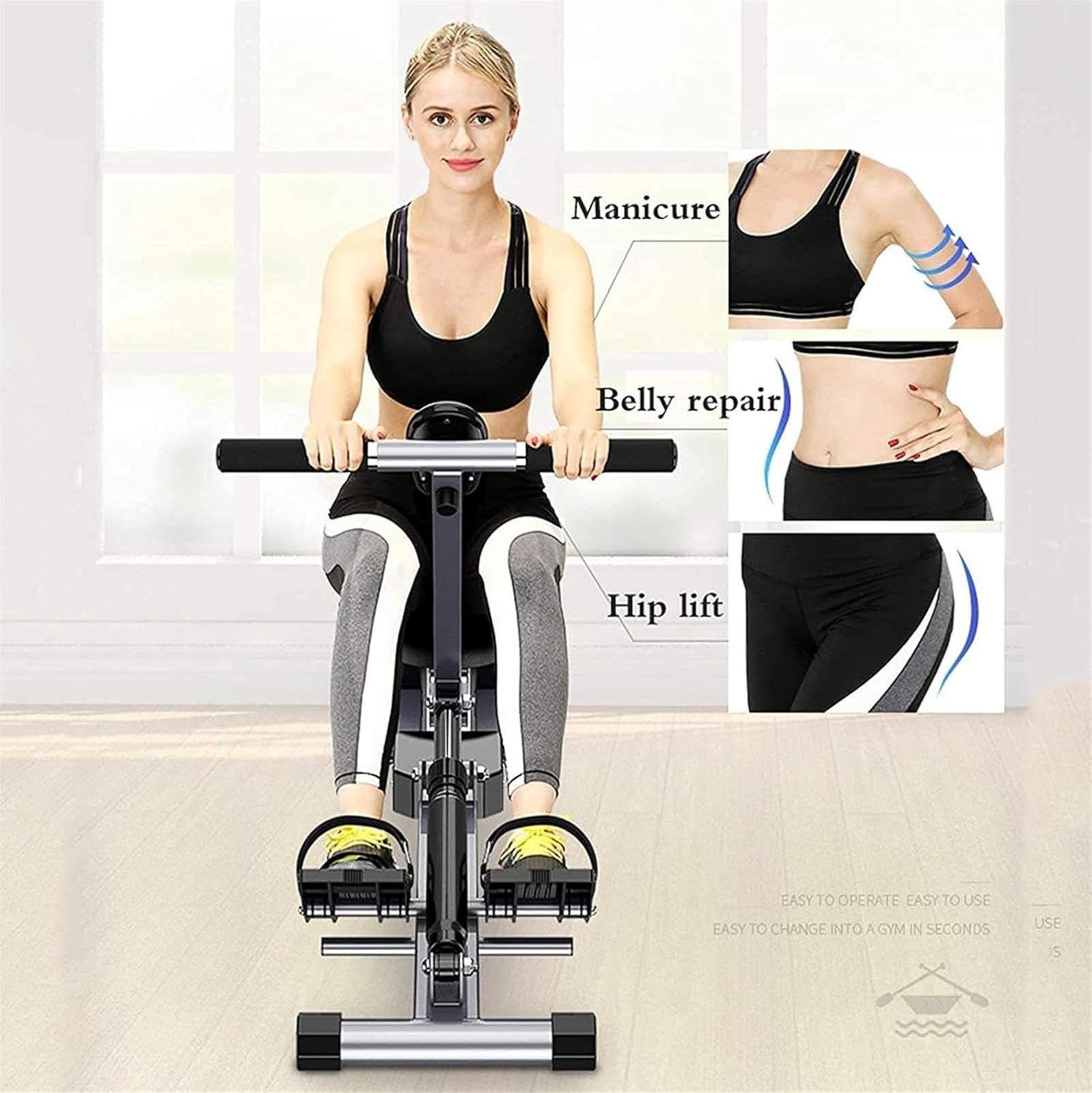 Vogatori Pieghevoli Attrezzature per Il Fitness - Esercizio di Vogatore Magnetico per Uso Domestico Casa Multifunzione Regolabile a 12 Fasi, per Attrezzature da Palestra Domestica