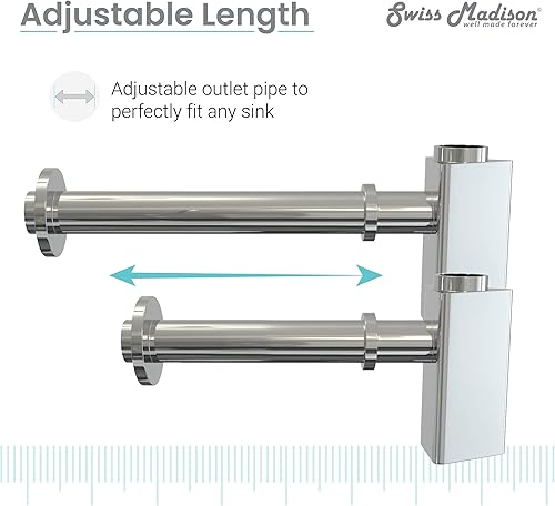 Vista 33 de Swiss Madison Well Made Forever SM-BT01G, drenaje de trampa para botellas, color dorado Oro