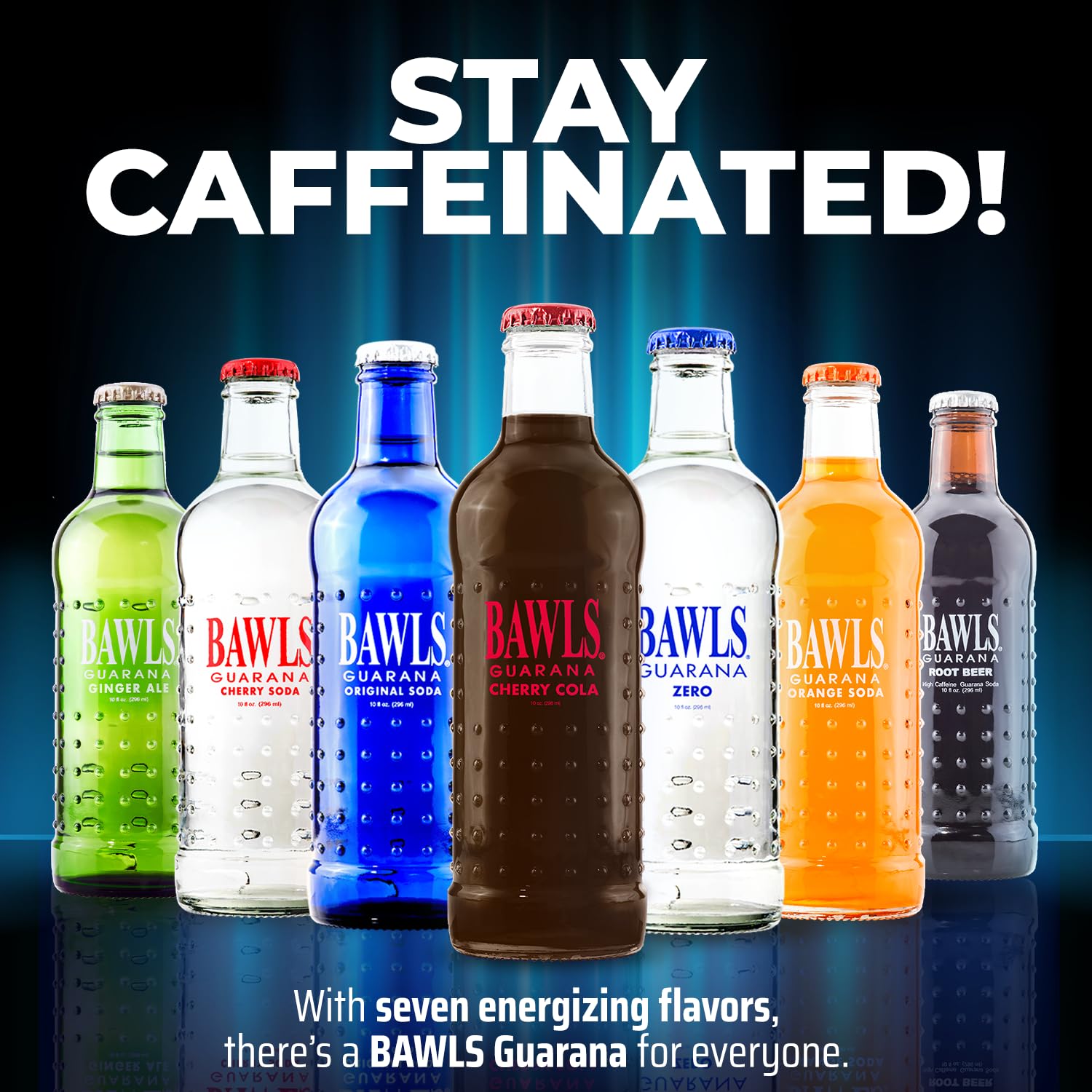 BAWLS Guarana Cherry Cola, BAWLS Guarana Drink, Guarana Soda, Guarana Fueled Soda for Energy, High Energy Caffeinated Drink, 10oz 12 Pack Glass Bottles