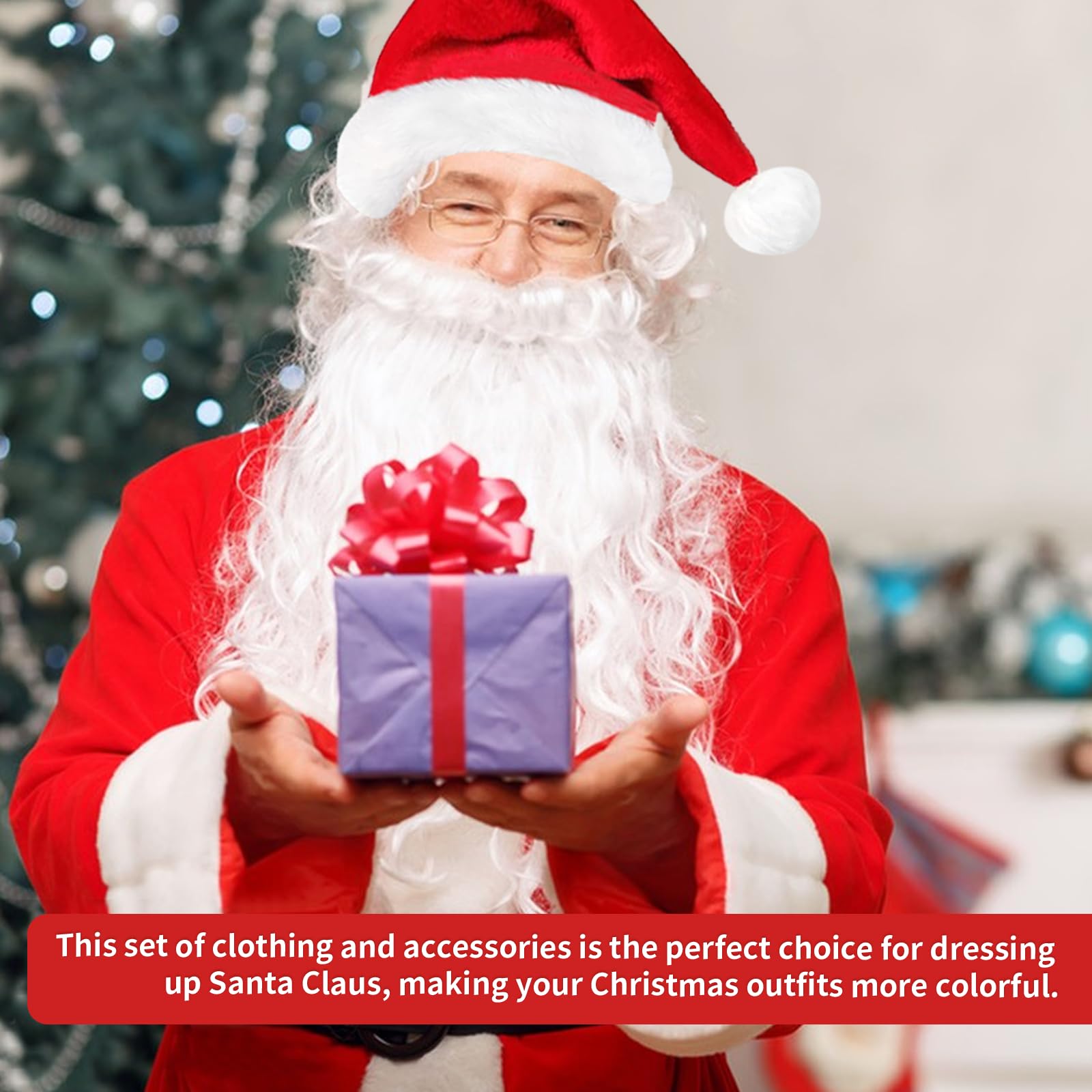 Pruik Kerstman Met Baard En Wenkbrauwen