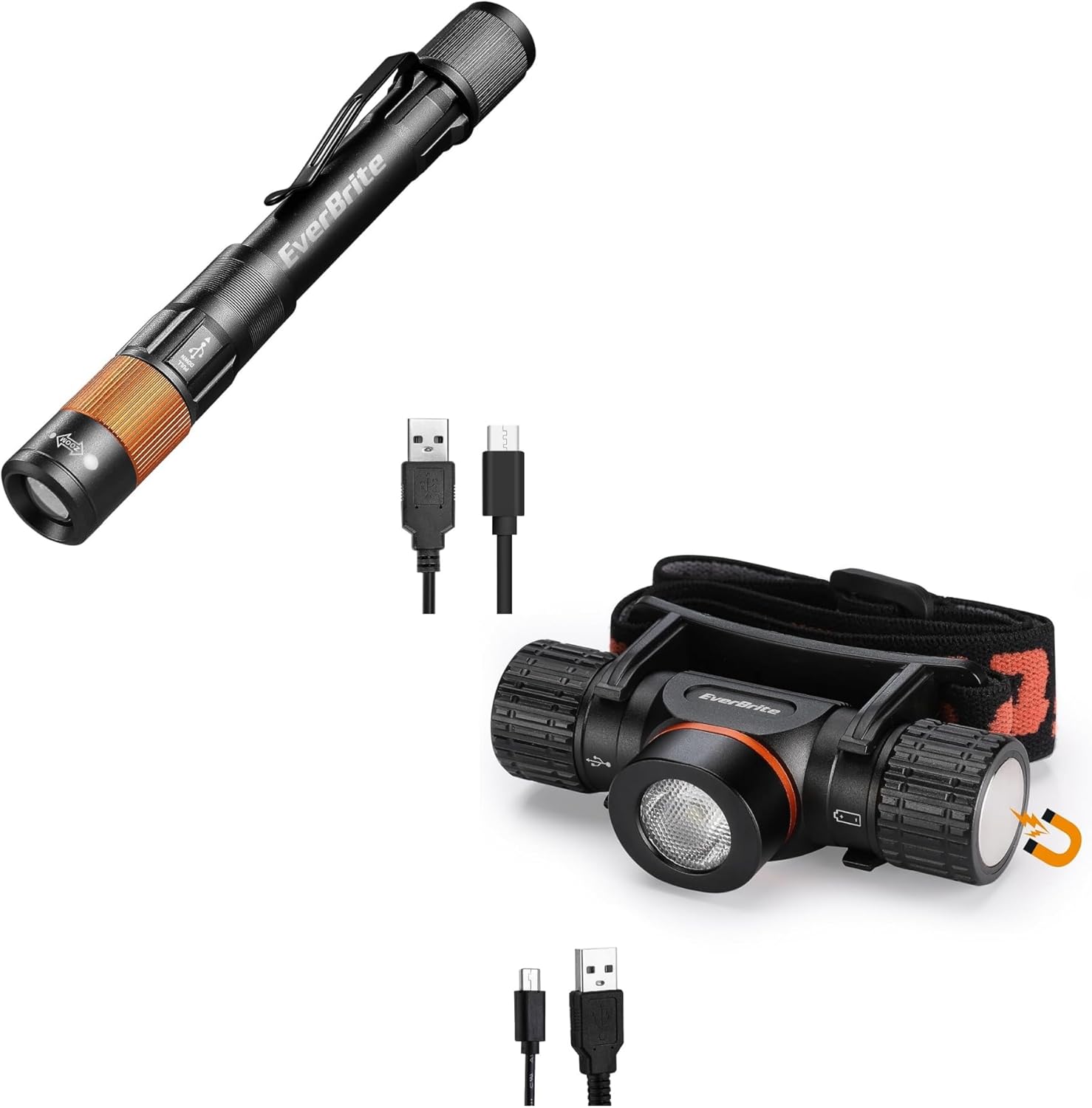 EverBrite Rechargeable Pen Light and Rechargeable Headlamp