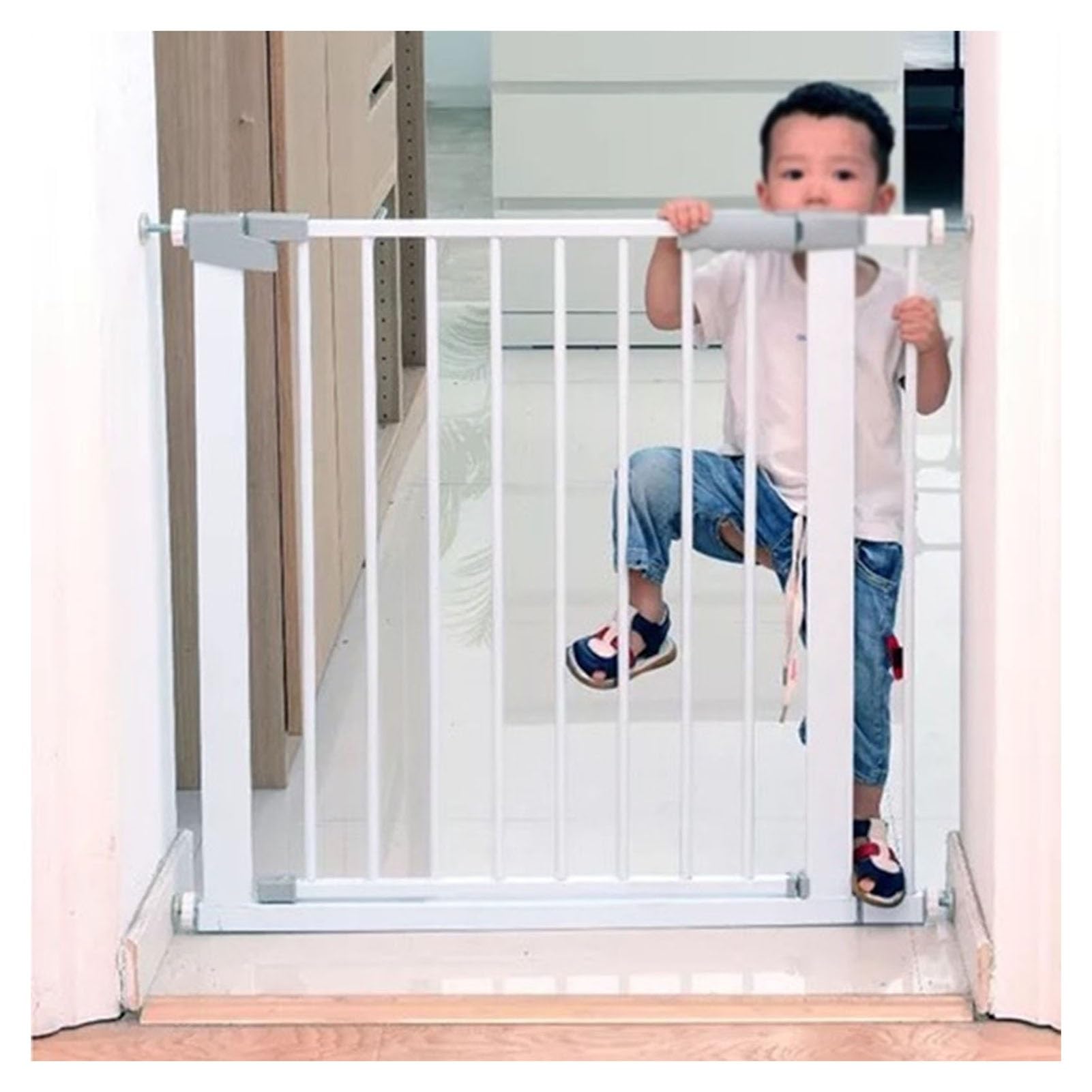 Barrière de sécurité escalier 69-76 cm sans vis pression enfant chien