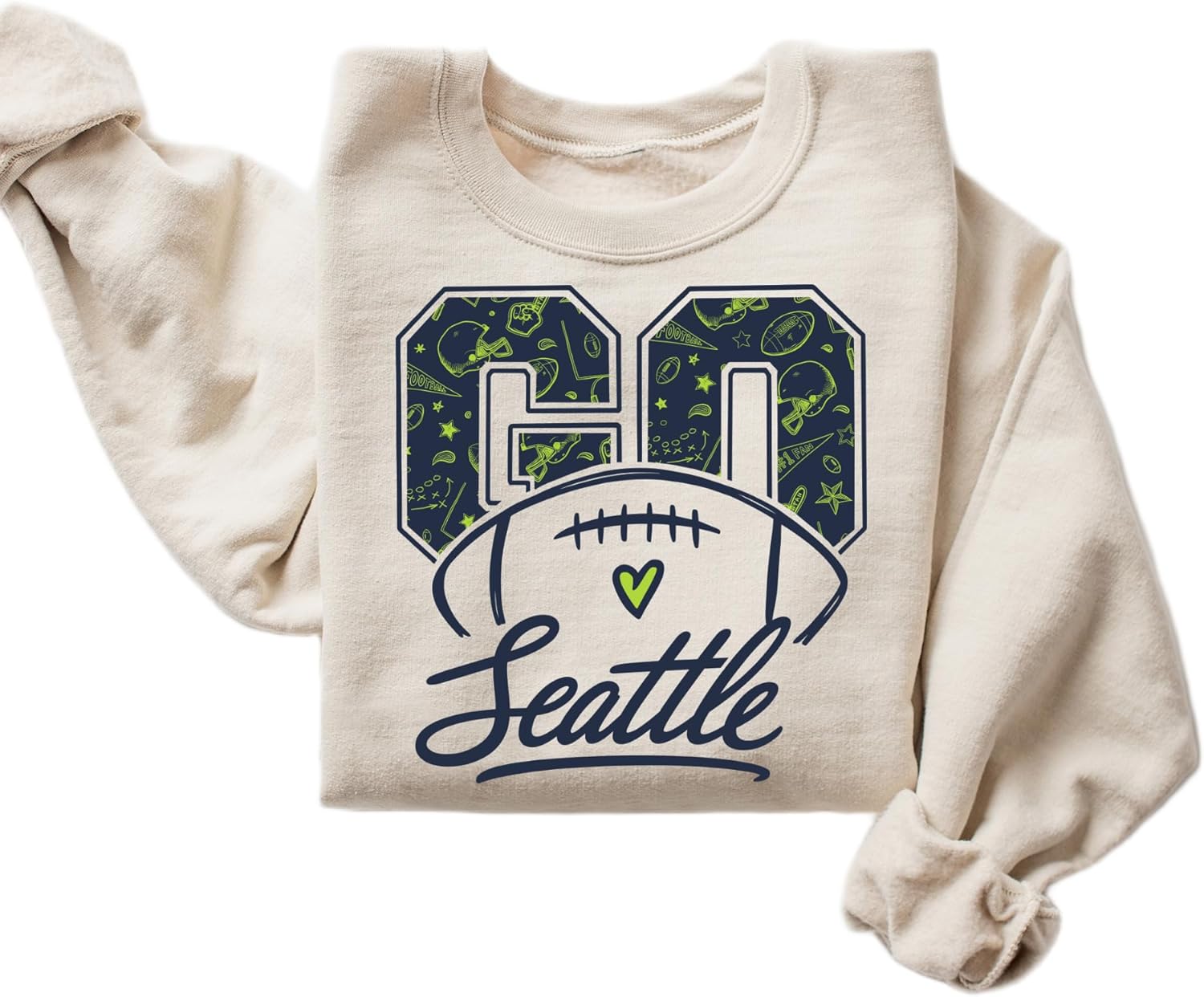 Go Seattle Game Day Sweatshirt – Cozy Retro Team Spirit Pullover – Fall Winter Crewneck for Women