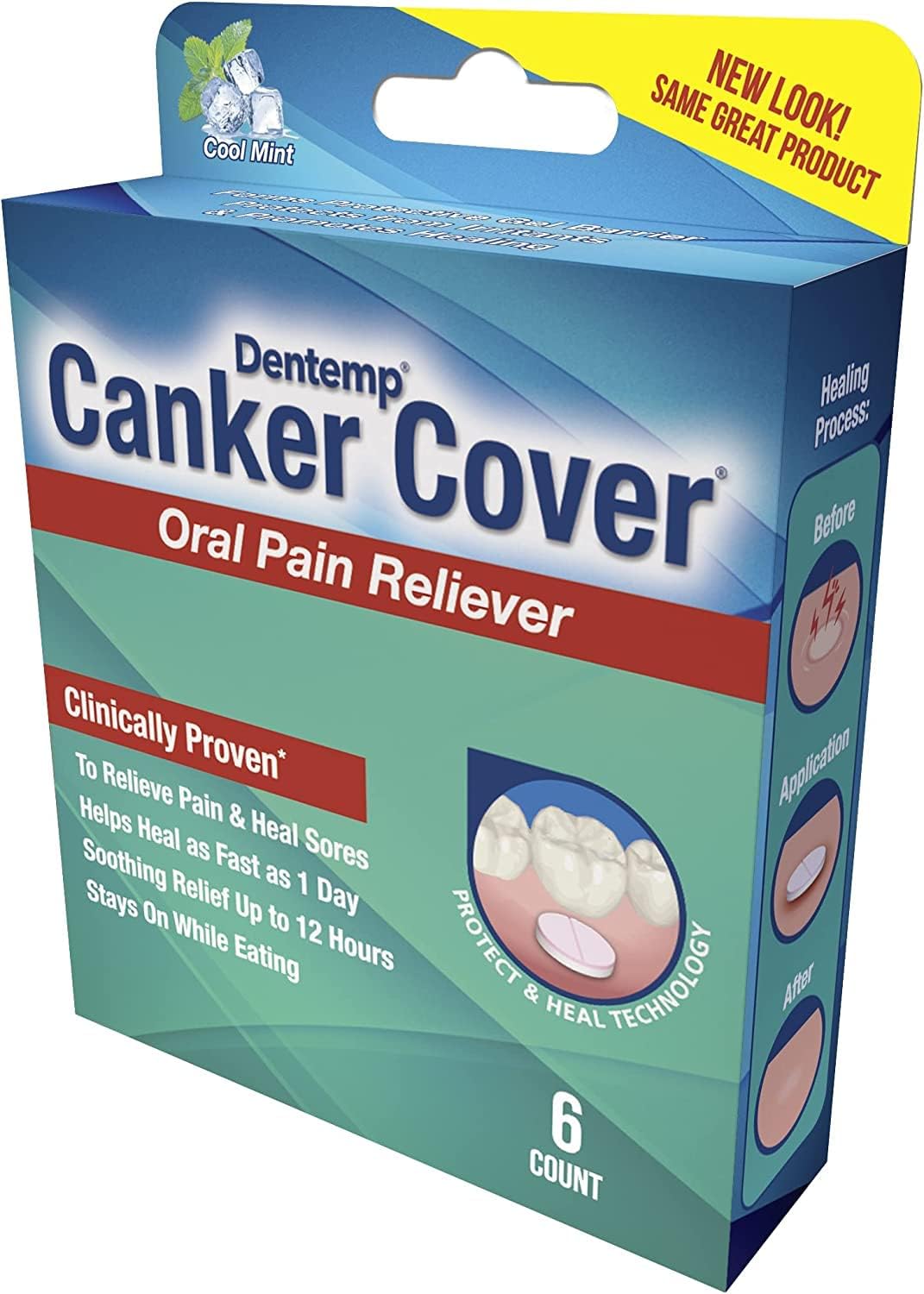 Dentemp Canker Cover Canker Sore Medicine Pain Reliever (6 Counts