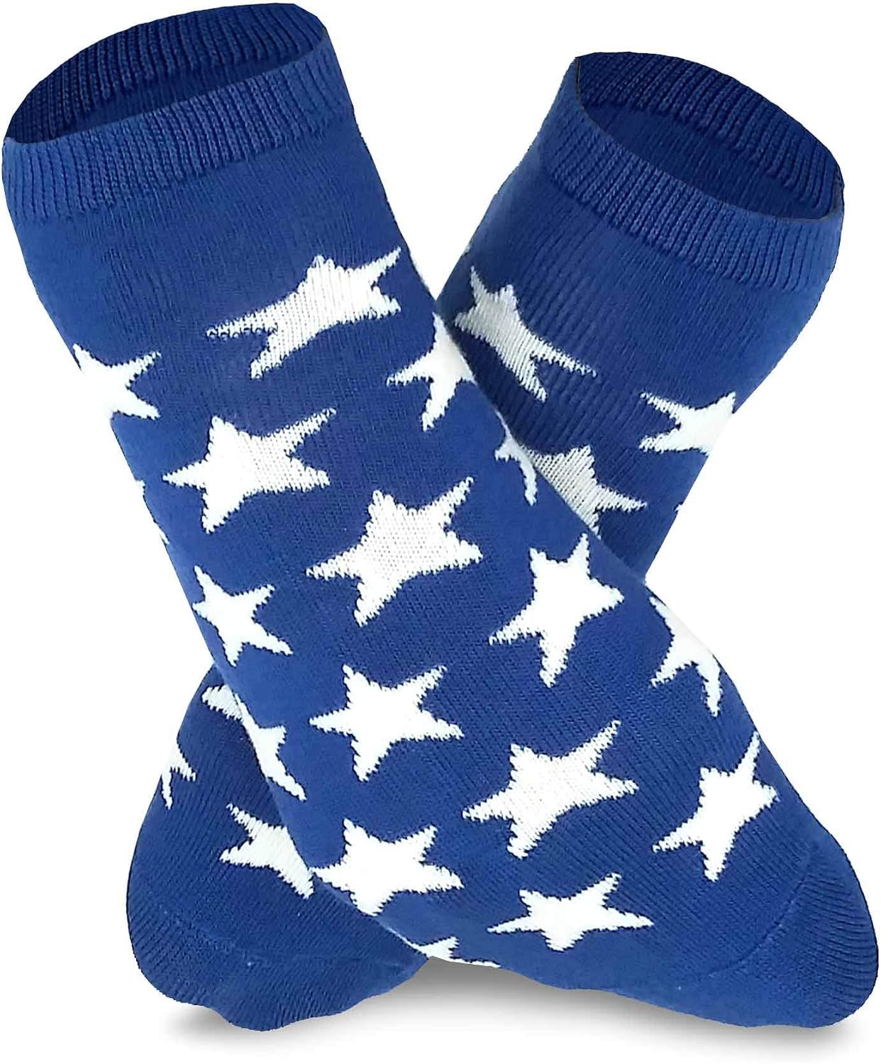 TeeHee Novelty Fashion Americana No Show Socks for Women 6-Pack (Stars Stripes & Dots)