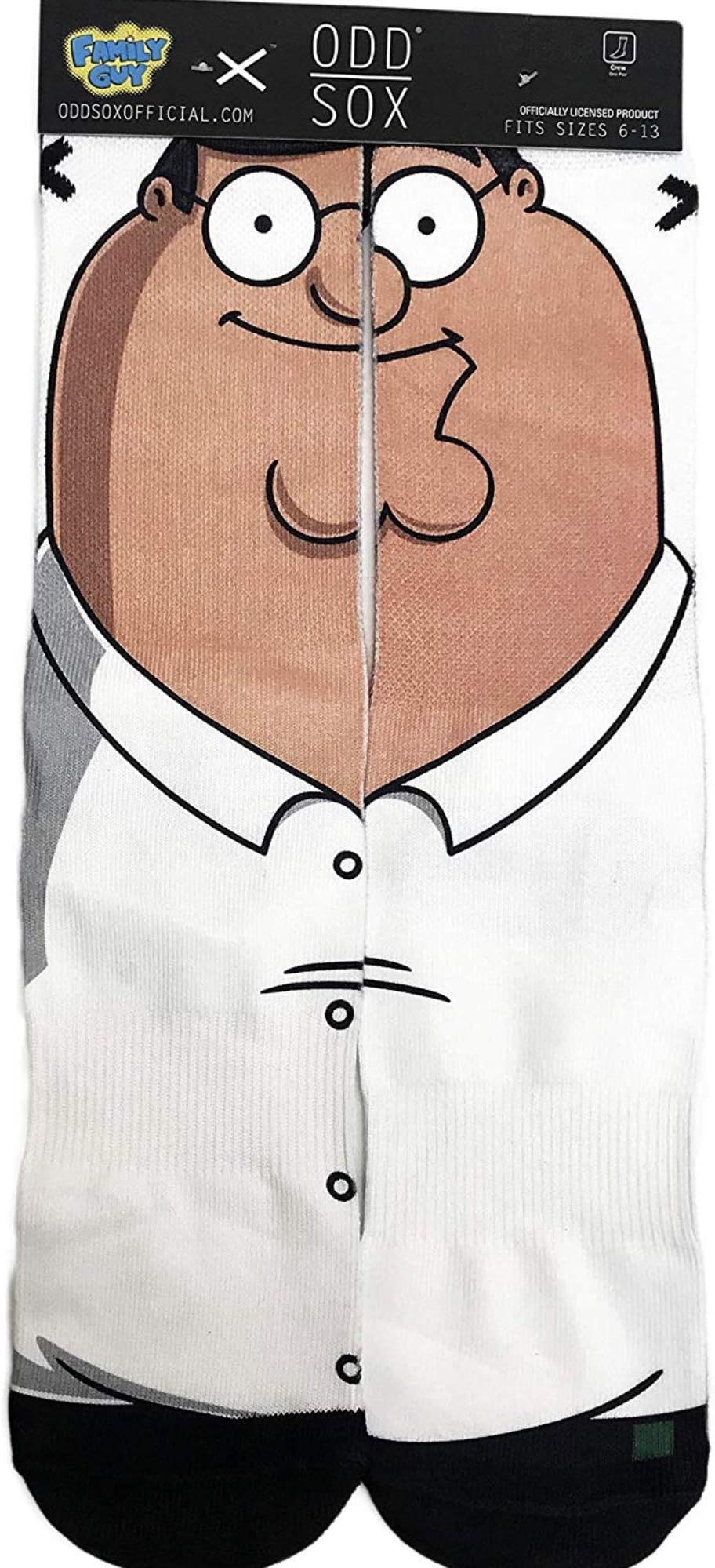 Animated Cartoon Show Family Guy Peter Griffin Face Comical Men's Novelty Crew Socks