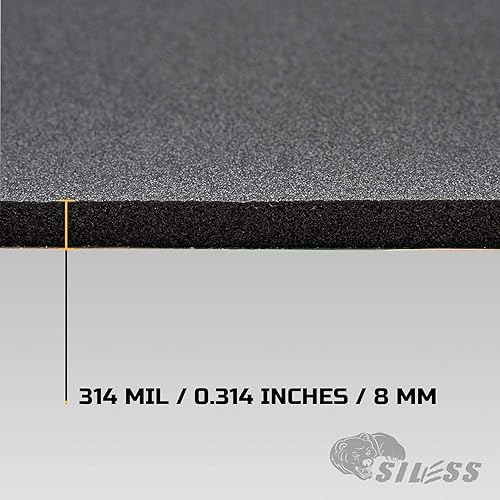 Vista 18 de Siless Liner - Alfombrilla Siless de 0.157 pulgadas con amortiguador de sonido de 36 pies cuadrados, alfombrilla de amortiguamiento de sonido