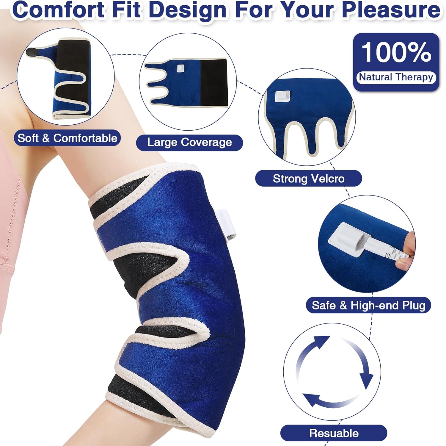 AOBOCO Elbow Heating Pad Wrap for Joint Pain Relief - Heated Elbow Brace for Tendinitis and Tennis Elbow - 30s Fast Heat Therapy Arm Elbow Sleeve Adjustable Temperature
