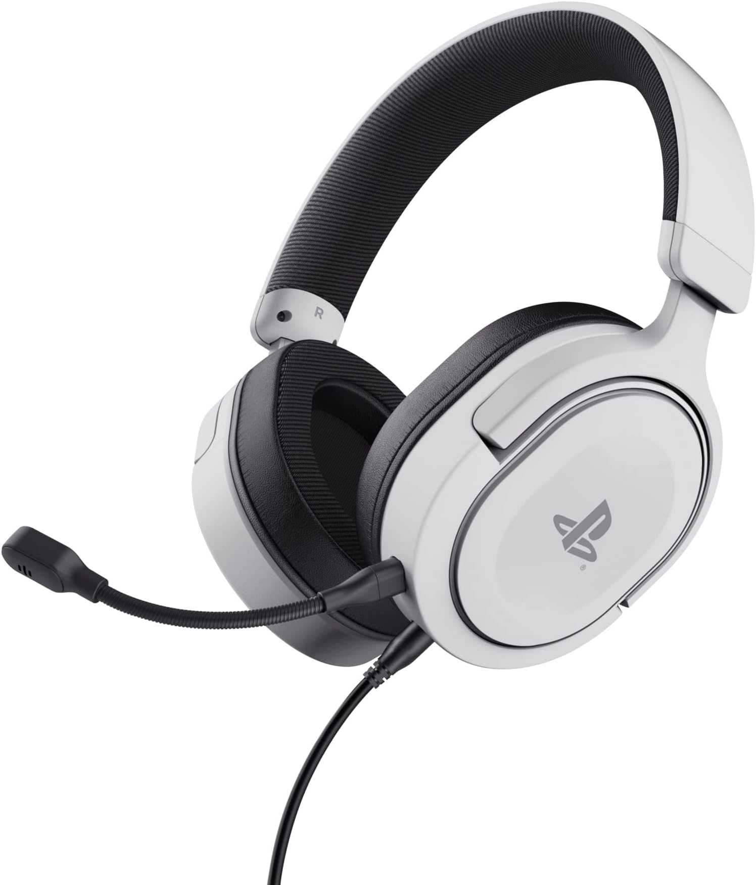 – GXT 498W Forta [Officially Licensed for PlayStation 5] Sustainable Gaming Headset for PS5 / PS4, 1.2m Cable, 50mm Drivers, Detachable Microphone, Wired Over-Ear Headphones - White