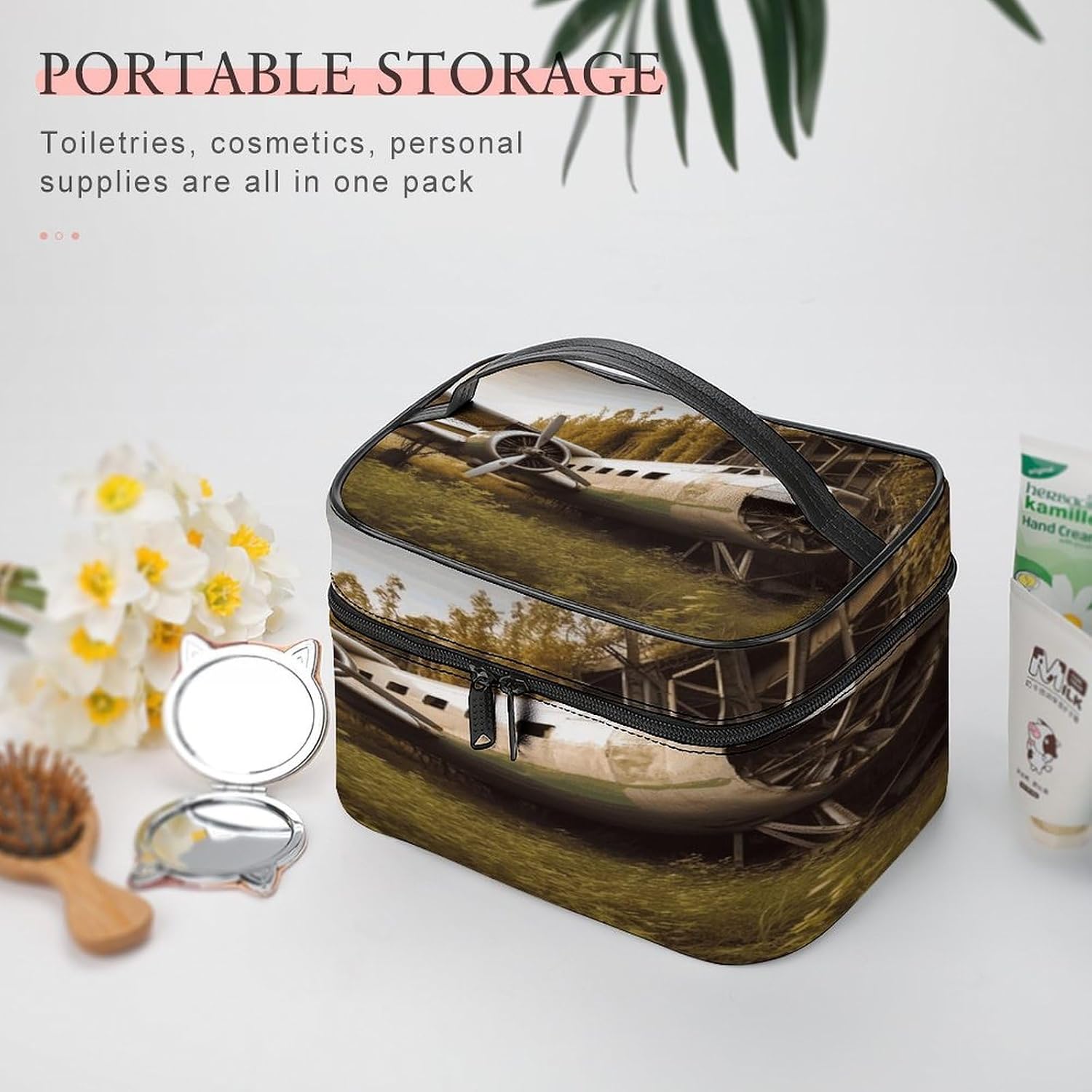 Abandoned Plane Travel Makeup Bag Cosmetic Bag Toiletry Bags image 5