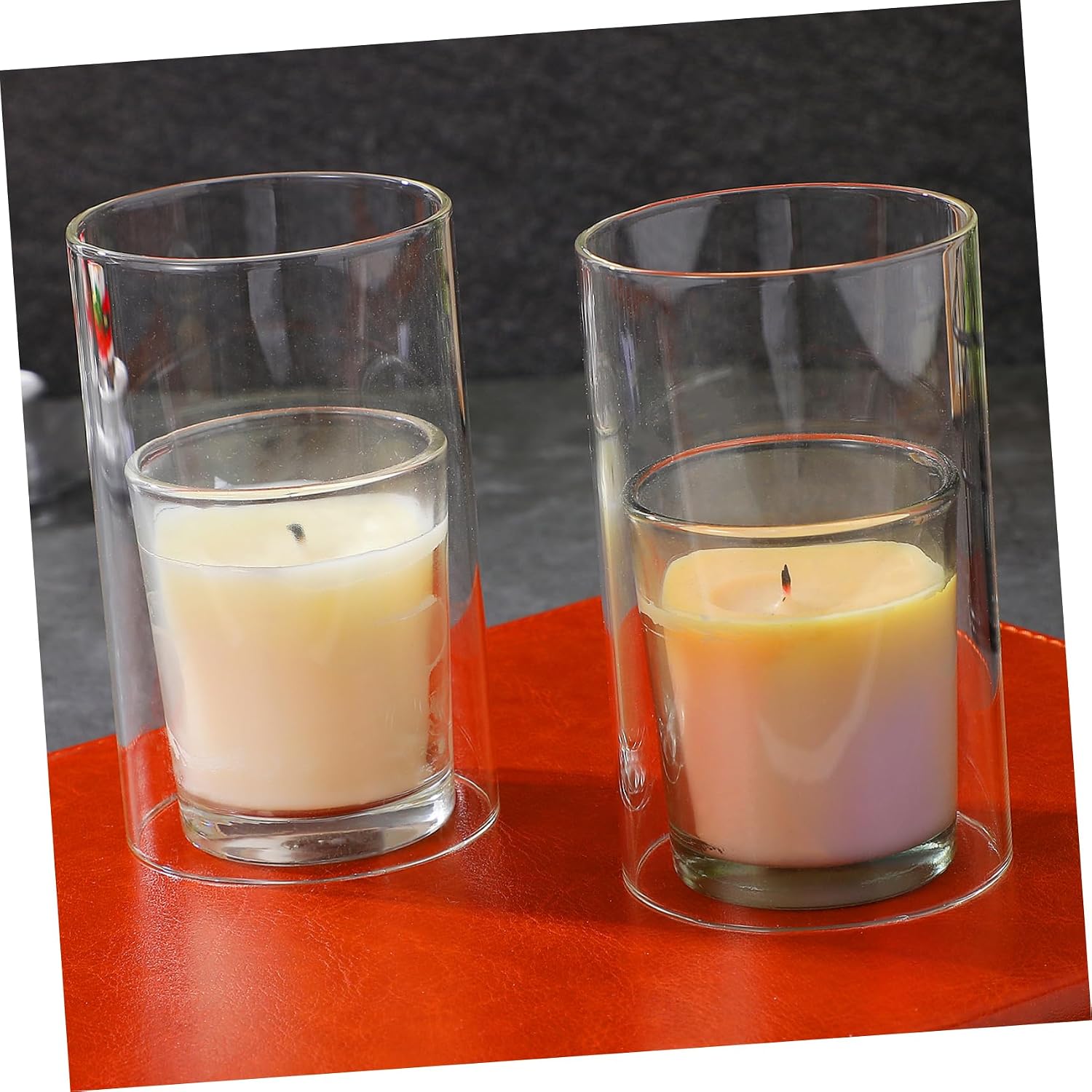 Zerodeko 3pcs Candle Covers Glass Shades for Candle Holders Open Ended Home Decor Windproof
