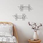 ZEXUIRU 2 Set Bling Metal Wall Art Jeweled crystal Hang wall Decor Rhinestone Diamond Iron Abstract Wall Sculpture Black…