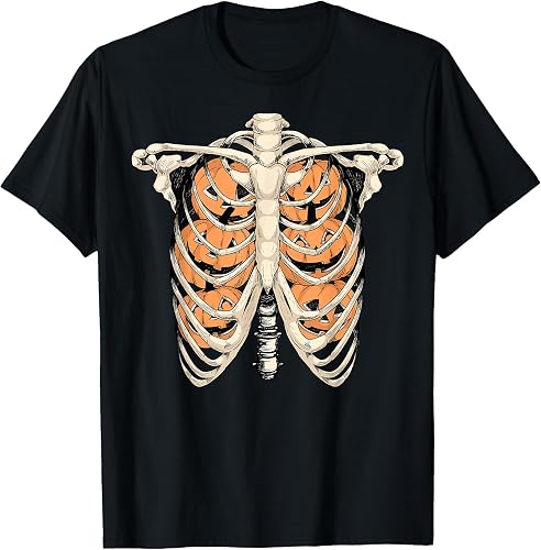 Halloween Ribcage Chest Piece Pumpkins Skeleton Bone Costume