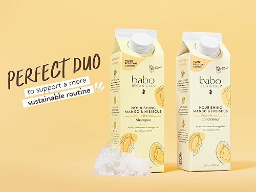 Miniatura 10 de Babo Botanicals Acondicionador nutritivo de mango e hibisco - Para cabello seco, dañado y teñido - Hidratar y suavizar - Cartón resistente al agua