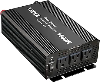 YSOLX 1500W Power Inverter 12V to 110V，Dc to Ac Inverter 3 AC Outlets，1500 Wa...
