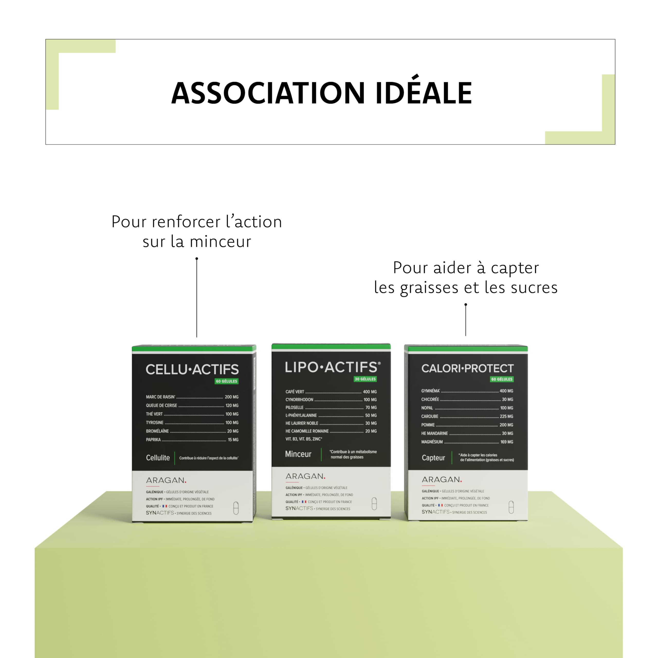 Lipoactifs - Complement Alimentaire Brule Graisse, Draineur - Café Vert, Piloselle, Huiles Essentielles, Vitamines B, Zinc - Aragan - 30 Jours