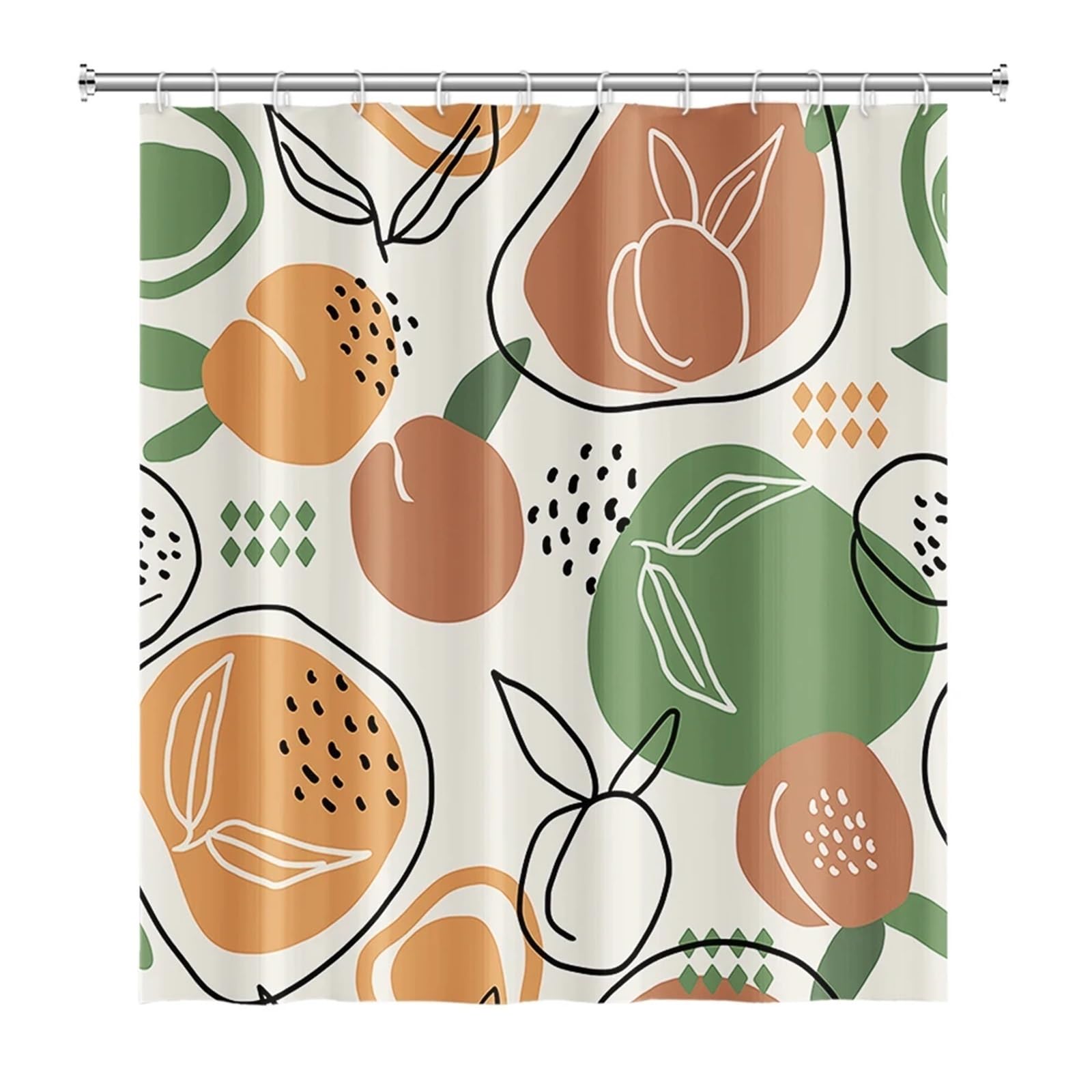 Rideau de douche en polyester imperméable motif abstrait Morandi 150x180cm