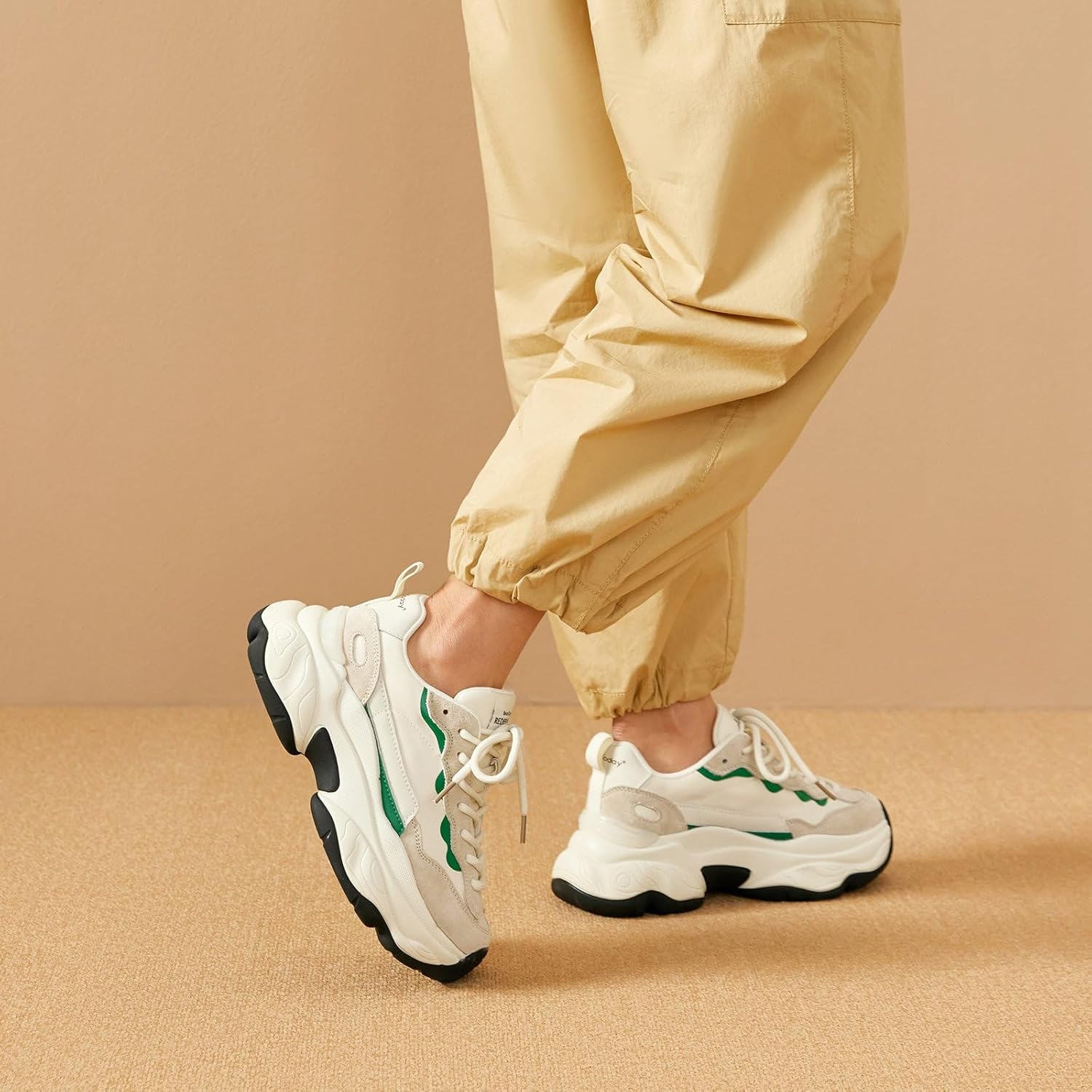 BEAU TODAY Womens Chunky Sneakers, Chunky Shoes for Women, Lace up Comfortable Fashion Dad Sneaker - Image 6