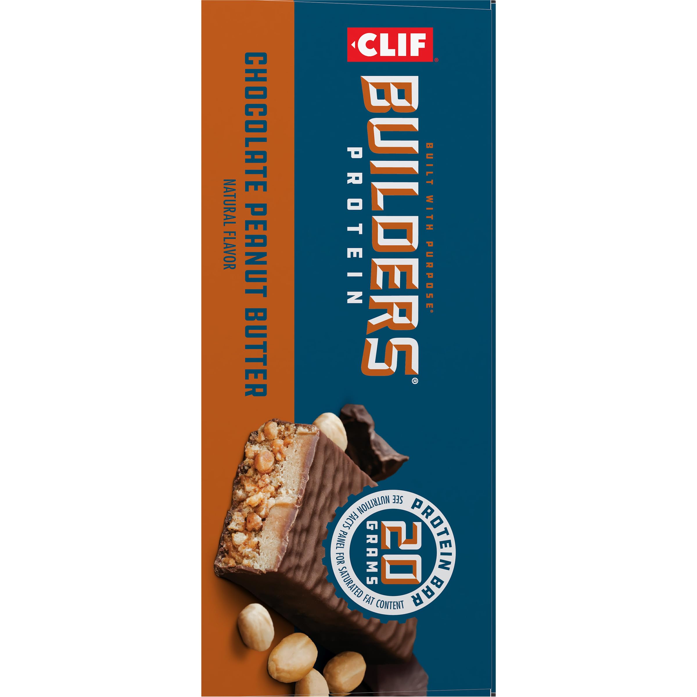 CLIF BUILDERS Protein Bars - Chocolate Peanut Butter Flavor - 20g Plant Based Protein - Gluten Free - Non-GMO - Low Glycemic - No Artificial Sweeteners - 2.4 oz. (6 Pack) — Amazon image 15