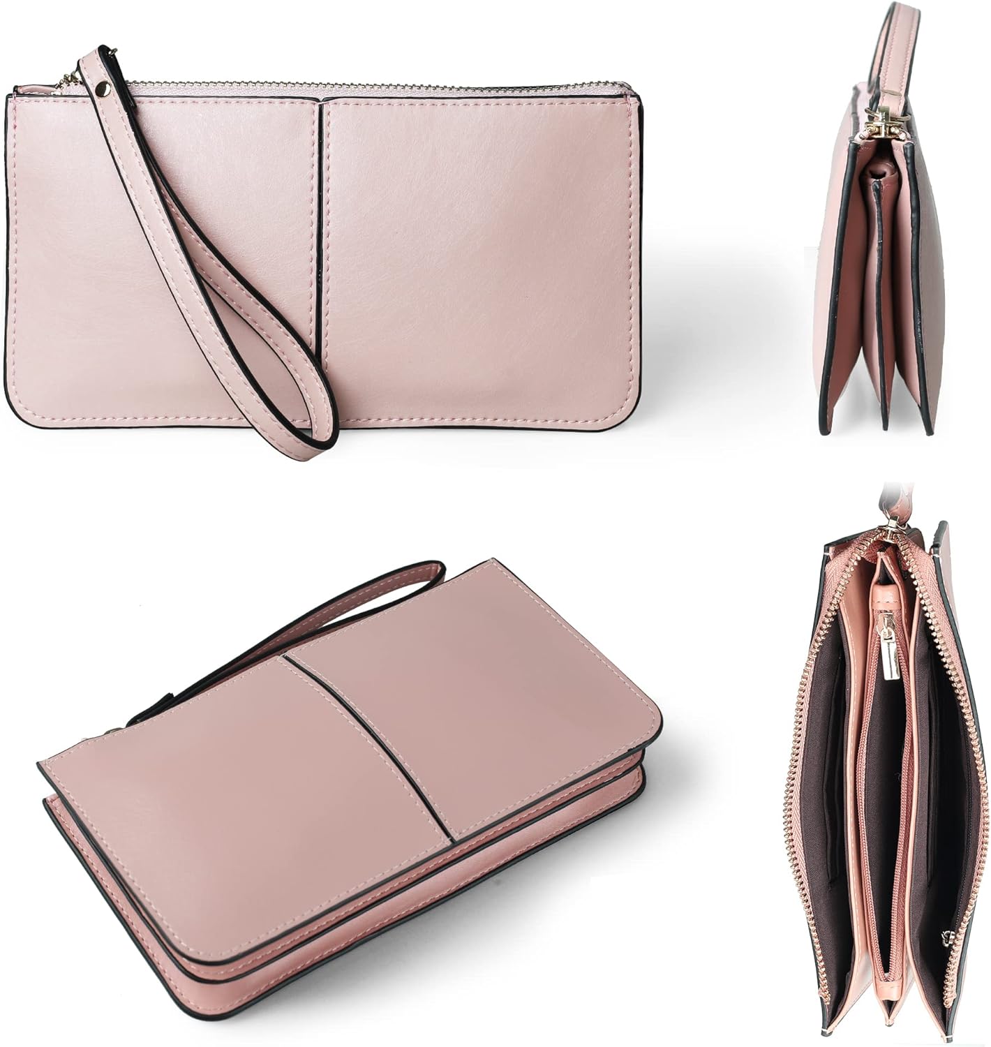 befen Genuine Leather Wristlet Clutch for Women Ultra-Slim Ladies Credit Card Holder Wallet Purses with RFID Protection - Image 6