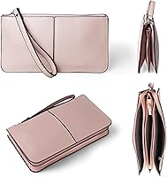 Vista 6 de Befen - Bolso clutch de mano de cuero con correa para teléfono celular, organizador de tarjetas