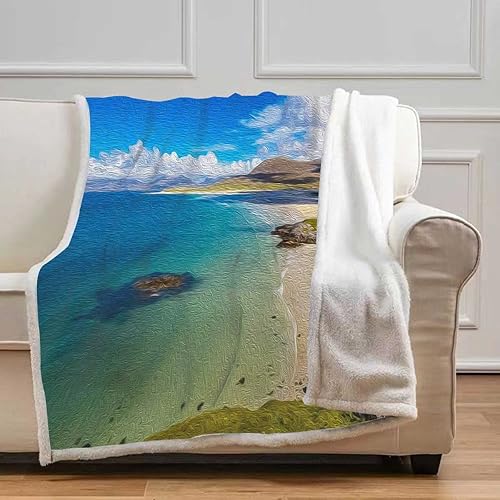 Cobijas Calientes para Invierno Beach View Cobijas Calientes para Invierno Beach Photography Cómodas Mantas Decorativas para Cama de Camping Tamaño