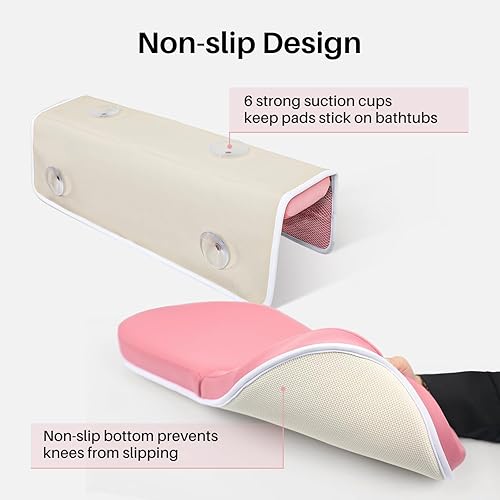 Miniatura 4 de Juego de rodilleras y coderas de baño para bebé, sin olor, 1.6 pulgadas de grosor, secado rápido, almohadilla para rodillas para bañera con juguetes