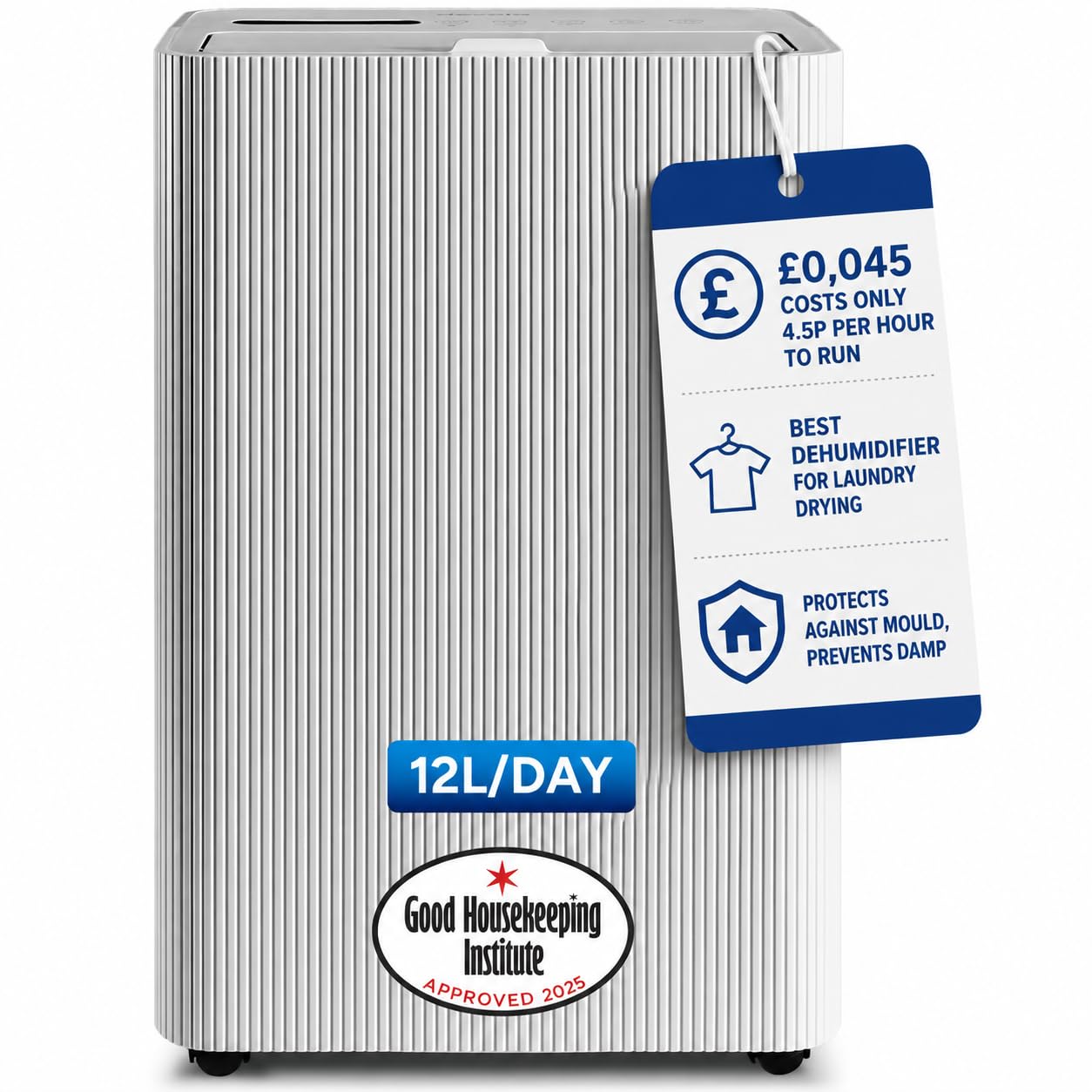 Devola 12L Dehumidifier, Low Energy Home Dehumidifier with Carbon Filter
