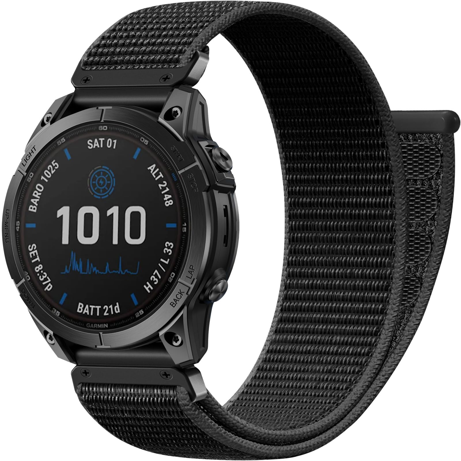 Upeak 22mm QuickFit Armband Kompatibel mit Garmin Fenix 7 Armband/7 Pro/6 Pro Armband/6/Fenix 8 47mm/5/5 Plus, Nylon Sportarmband ohne Werkzeug für Garmin Epix Gen 2/Forerunner 965/Garmin Instinct