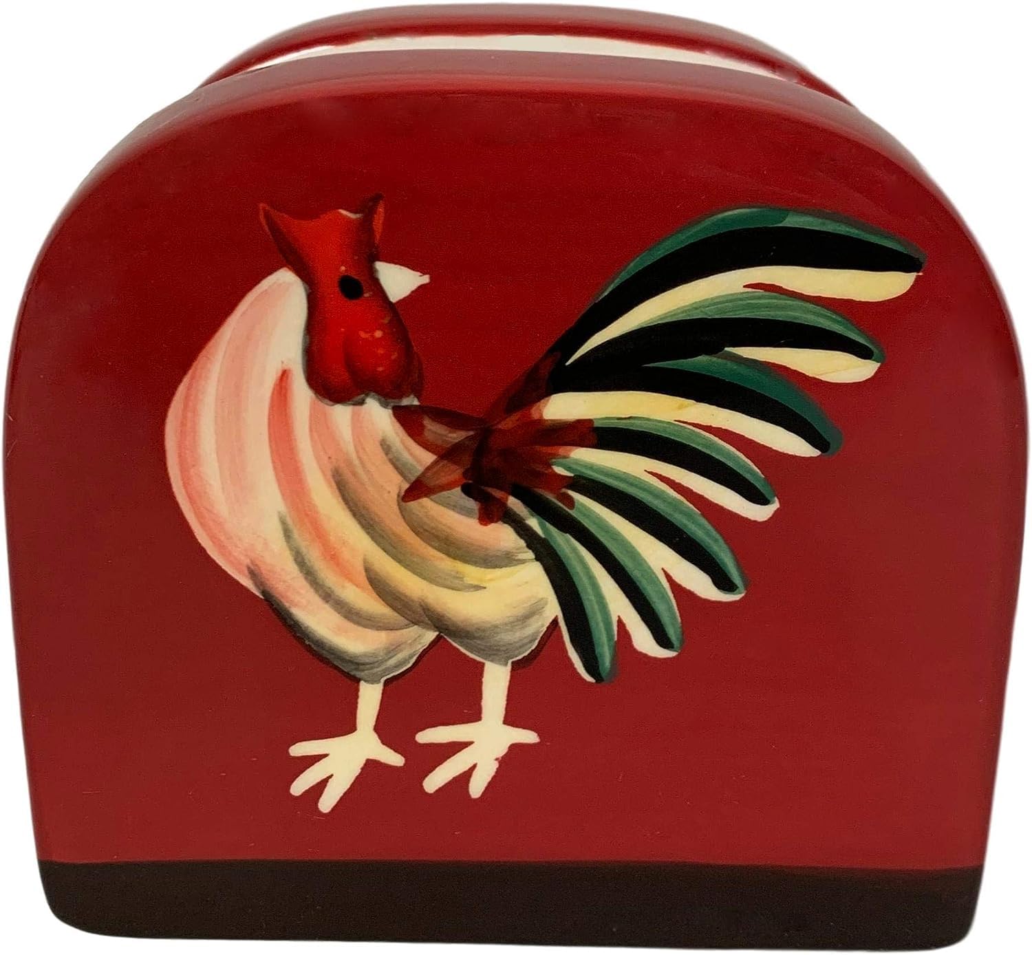 ACK Tuscany French Modern Rooster, Hand Painted Kitchen Napkin Holder, Napkin Holder for Kitchen, Resturant, Kitchen Décor, Tabletop Napkin Dispenser