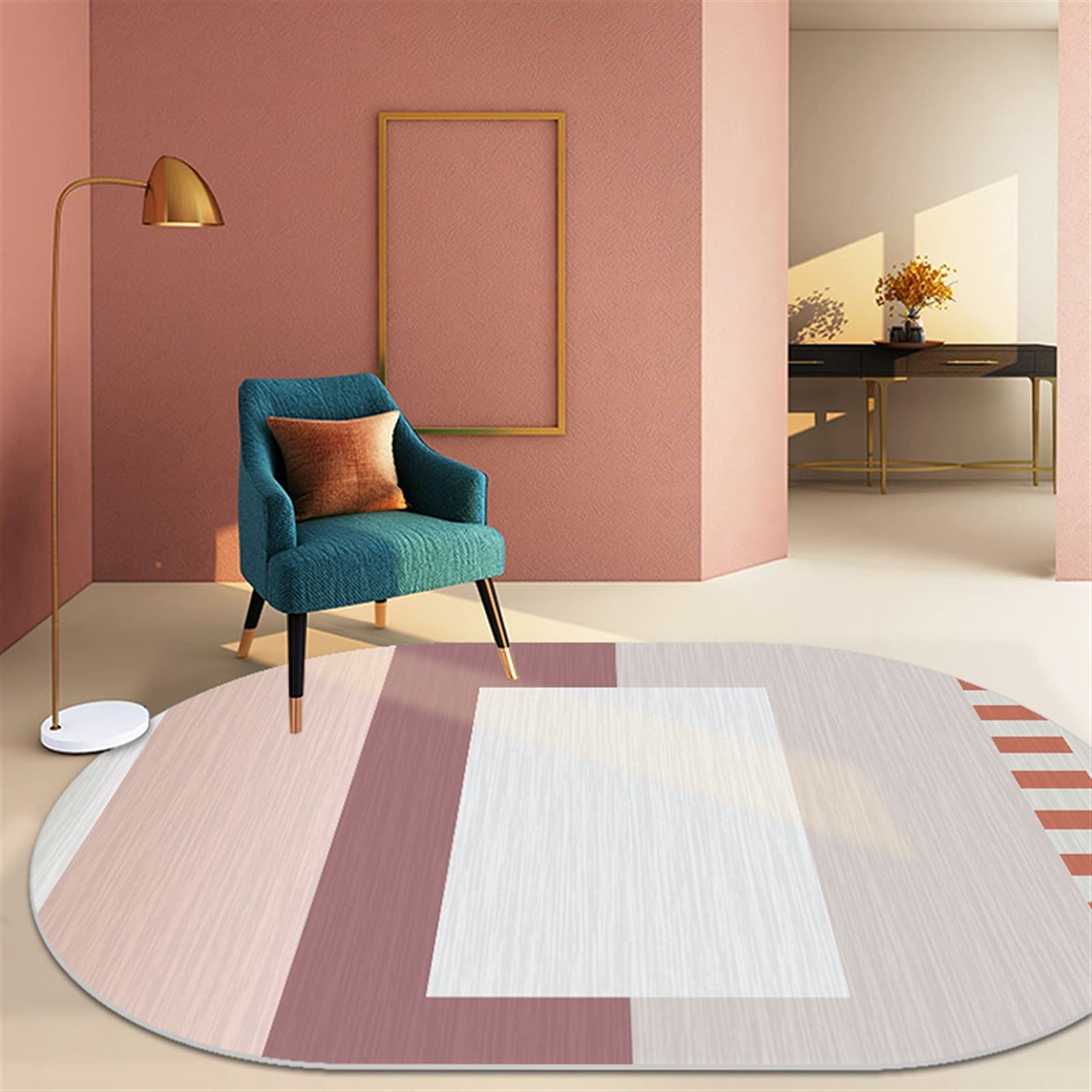 Tapis de chambre moderne ovale pour réchauffer un plancher en hiver