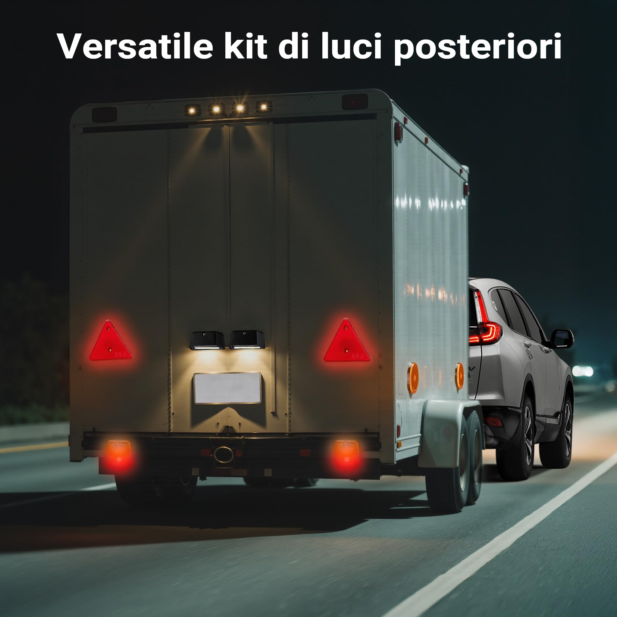Wiltec Set di luci posteriori per rimorchio 12 pezzi Spina 13 poli Cavo da 5 m Marchio di omologazione E