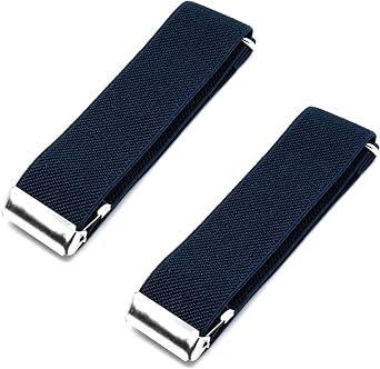 Surf turtle 1 Pair 1 Inch Elastic Sleeve Garters, Adjustable Non Slip Armband Shirt Sleeve Holders, Easy to Use Blue Shirt Garter for Men