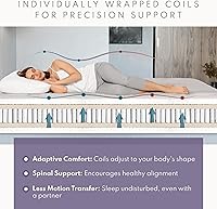 Vista 4 de Nuevo reemplazo del colchón del futón con cubierta lisa, bobina con bolsillos, espuma viscoelástica/resortes internos, Algodón, Marino