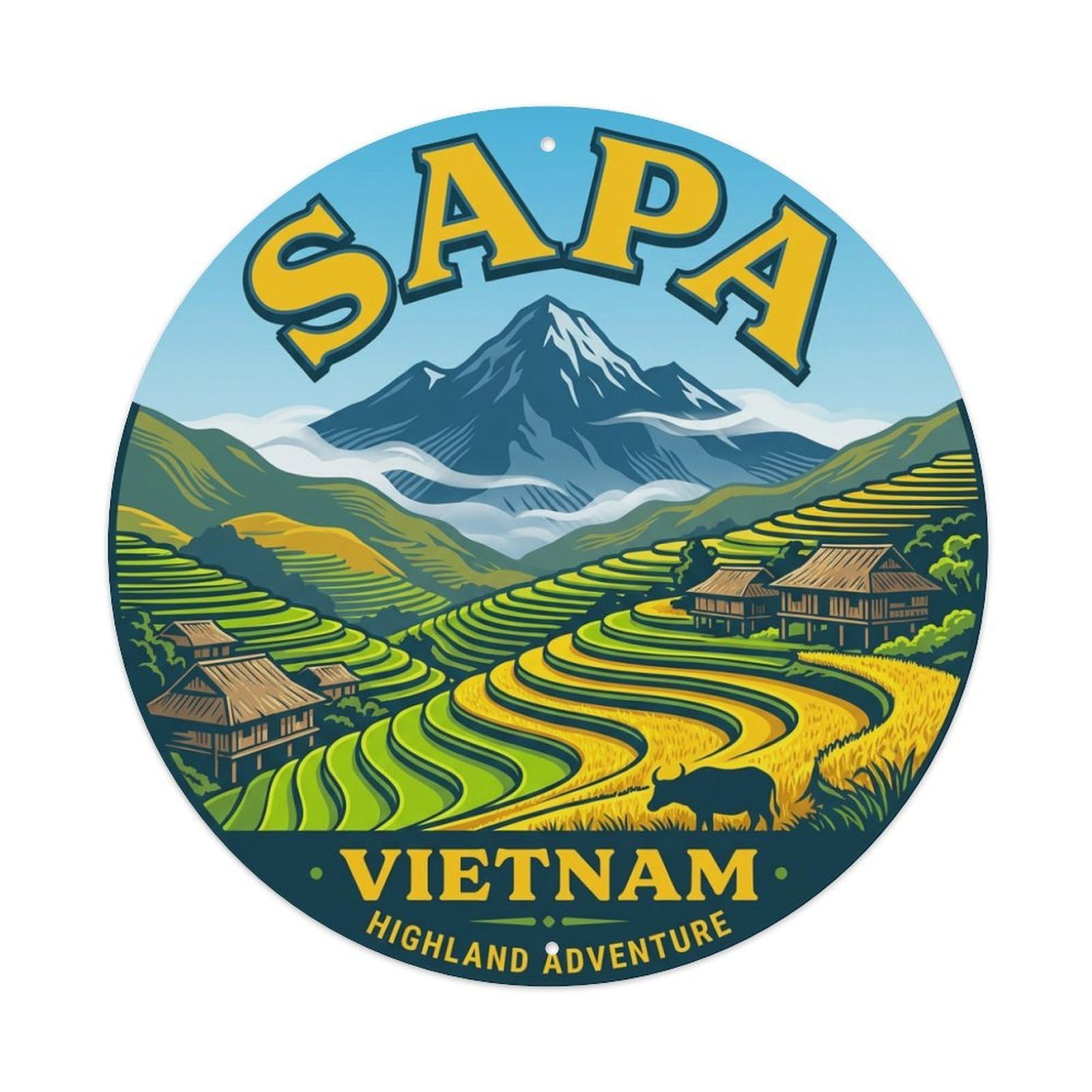 Galvaxio Style Vietnam Retro Travel Sapa Metal Tin Sign