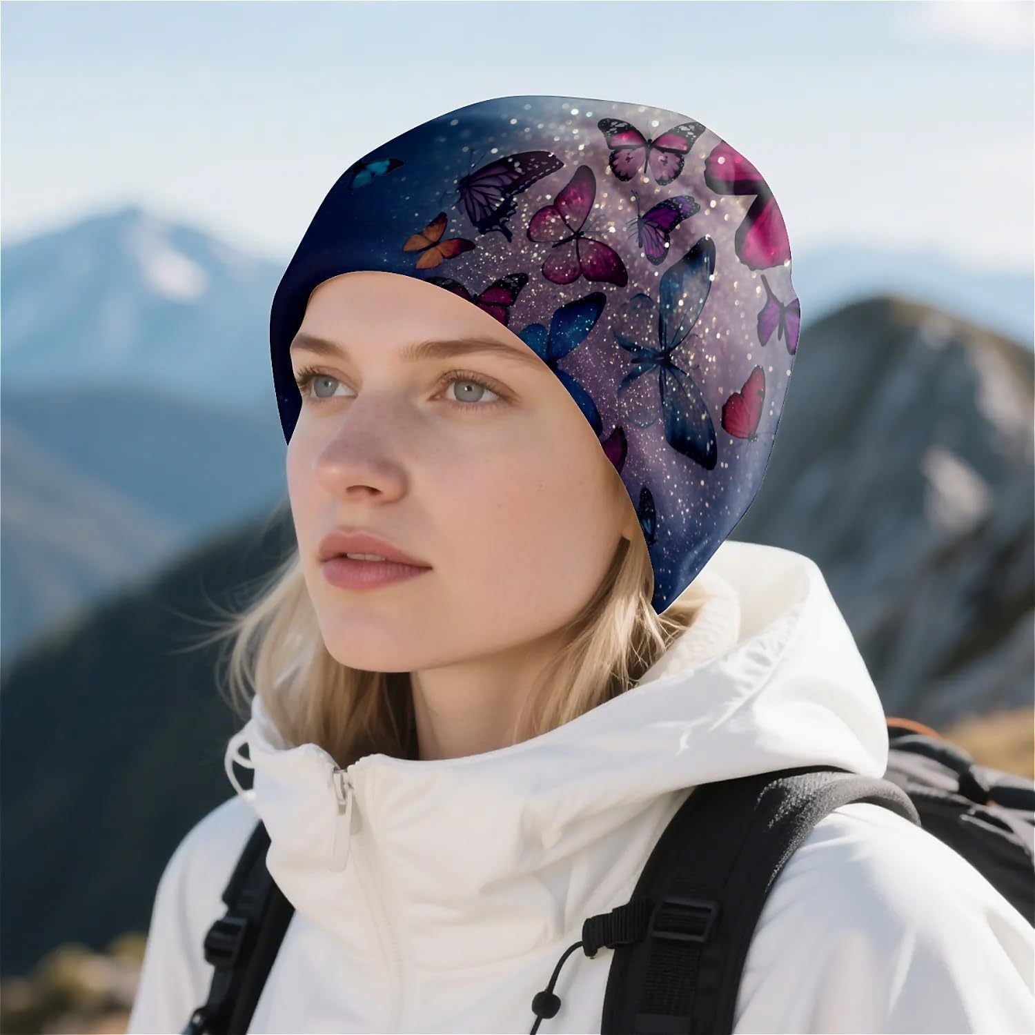Beautiful Peacock Womens Slouchy Beanie Cotton Chemo Caps Cancer Headwear Hats Turban Baggy Skull Sleep Scarf - Image 5