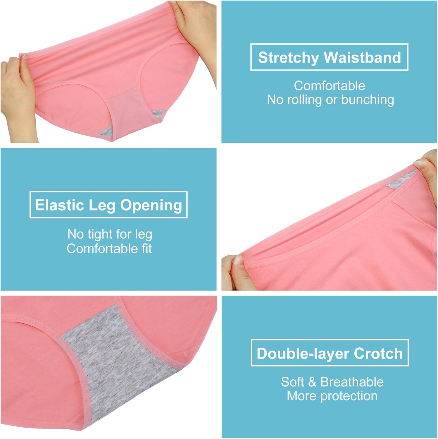 Girls Underwear Cotton Panties for Teens Comfort Briefs Soft Underpants Multipack - Image 4