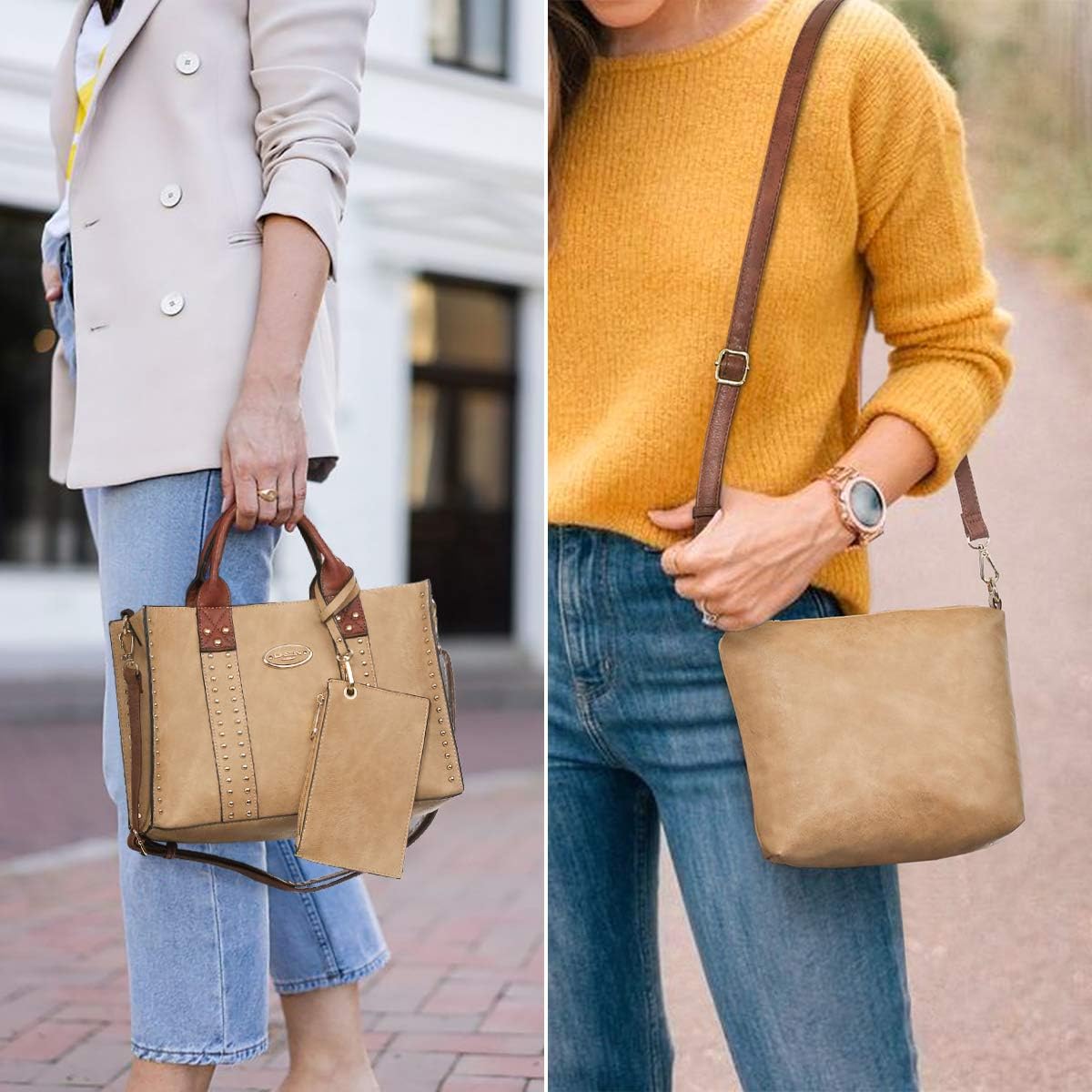 Dasein Purses Handbags for Women Tote Wallet Set Top Handle Satchel Shoulder Hobo Bag 3pcs - Image 2