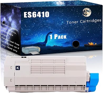ES6410 Compatible Toner Cartridges Replacement for Okidata OKI High Yield Compatible ES6410 ES6410dn Printers, Meet Printing Needs 1 Pack Black